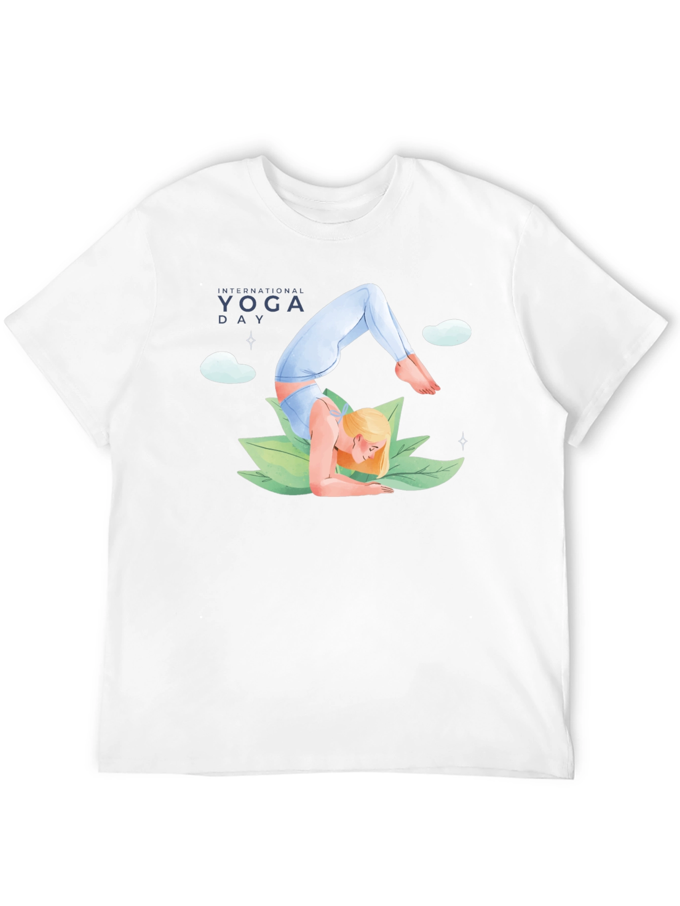 Yoga Day Graphic Tee - Black Cotton - 12