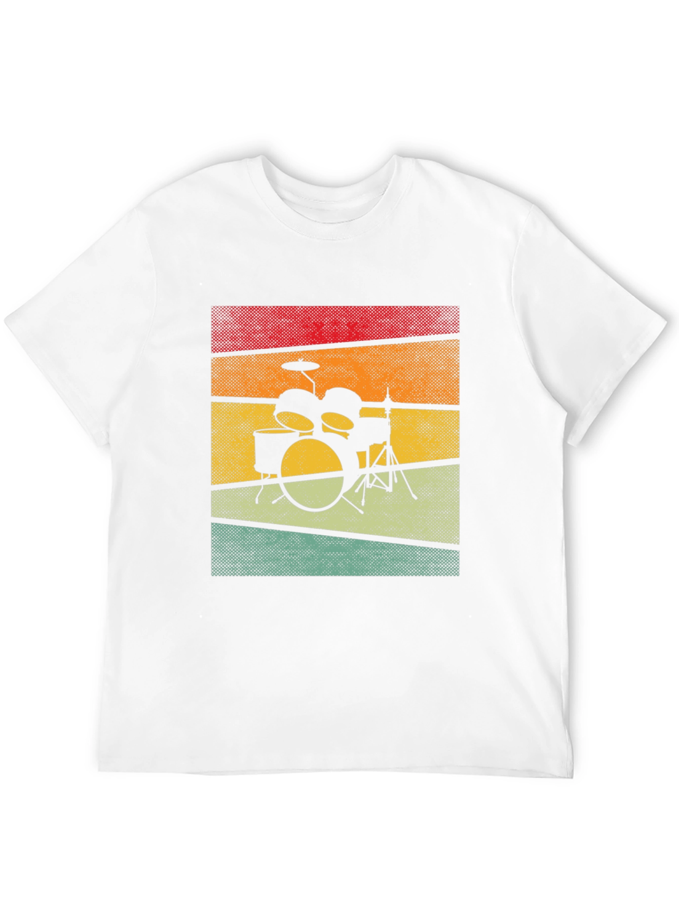 Black Retro Drum Set Graphic Tee view 12