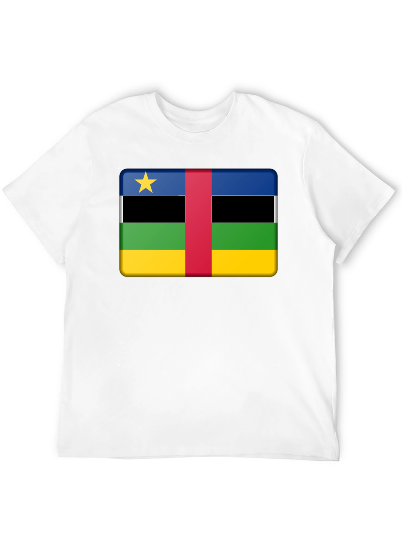 Black Central African Republic Flag T-Shirt view 12