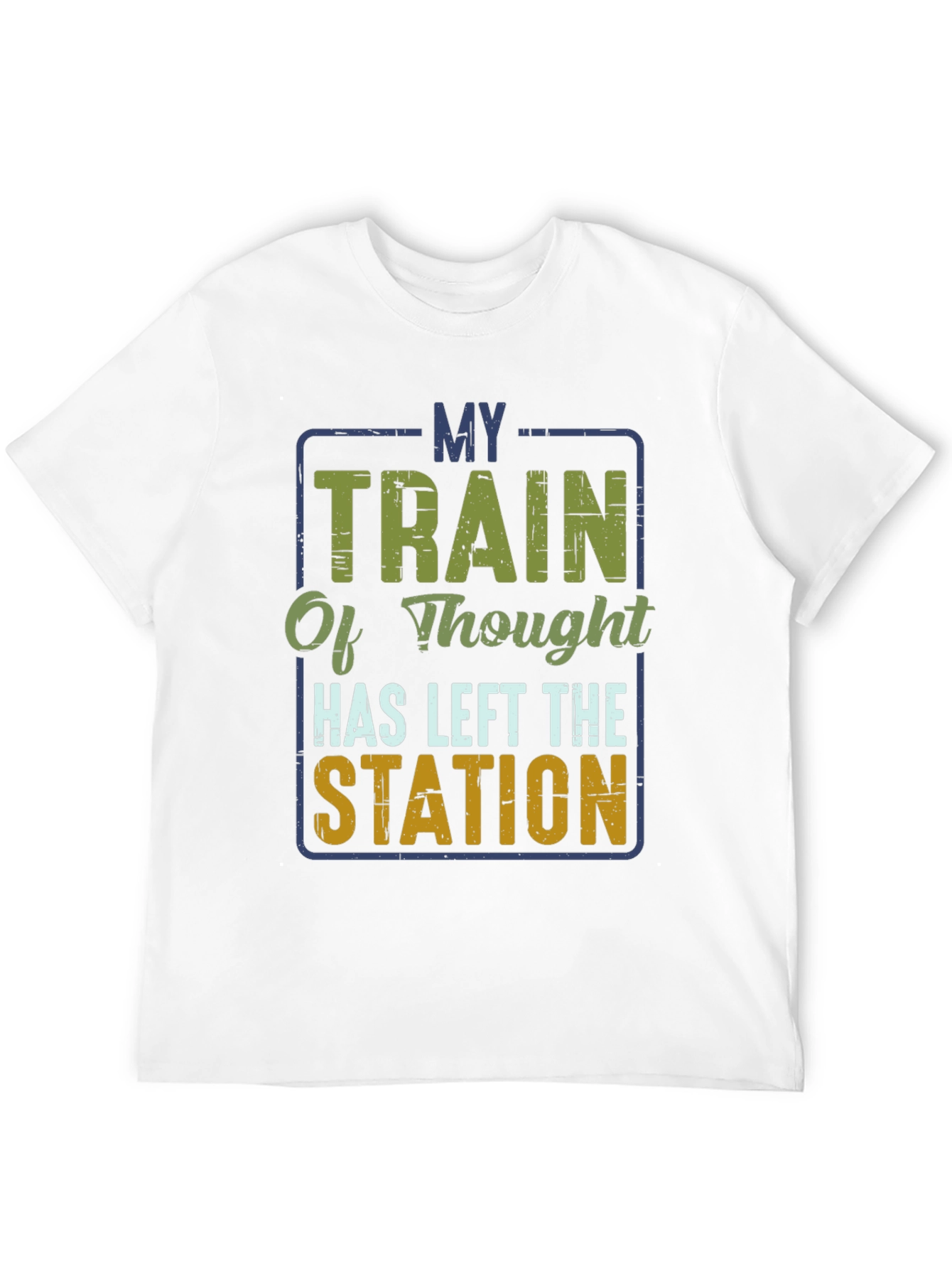 Black My Train of Thought T-Shirt - Funny Graphic Tee view 12