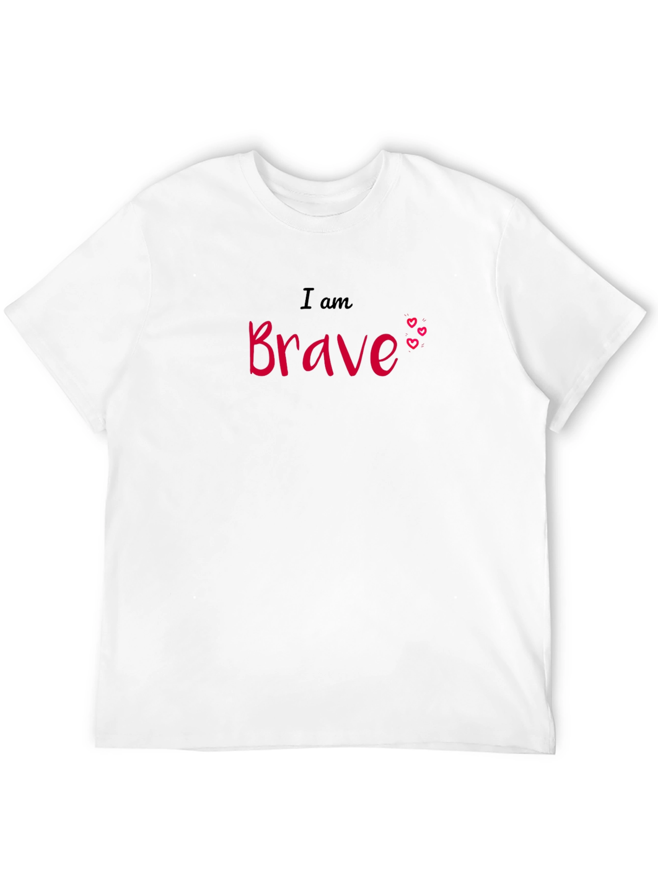 Black I am Brave Graphic Tee - Black Cotton Comfort view 12