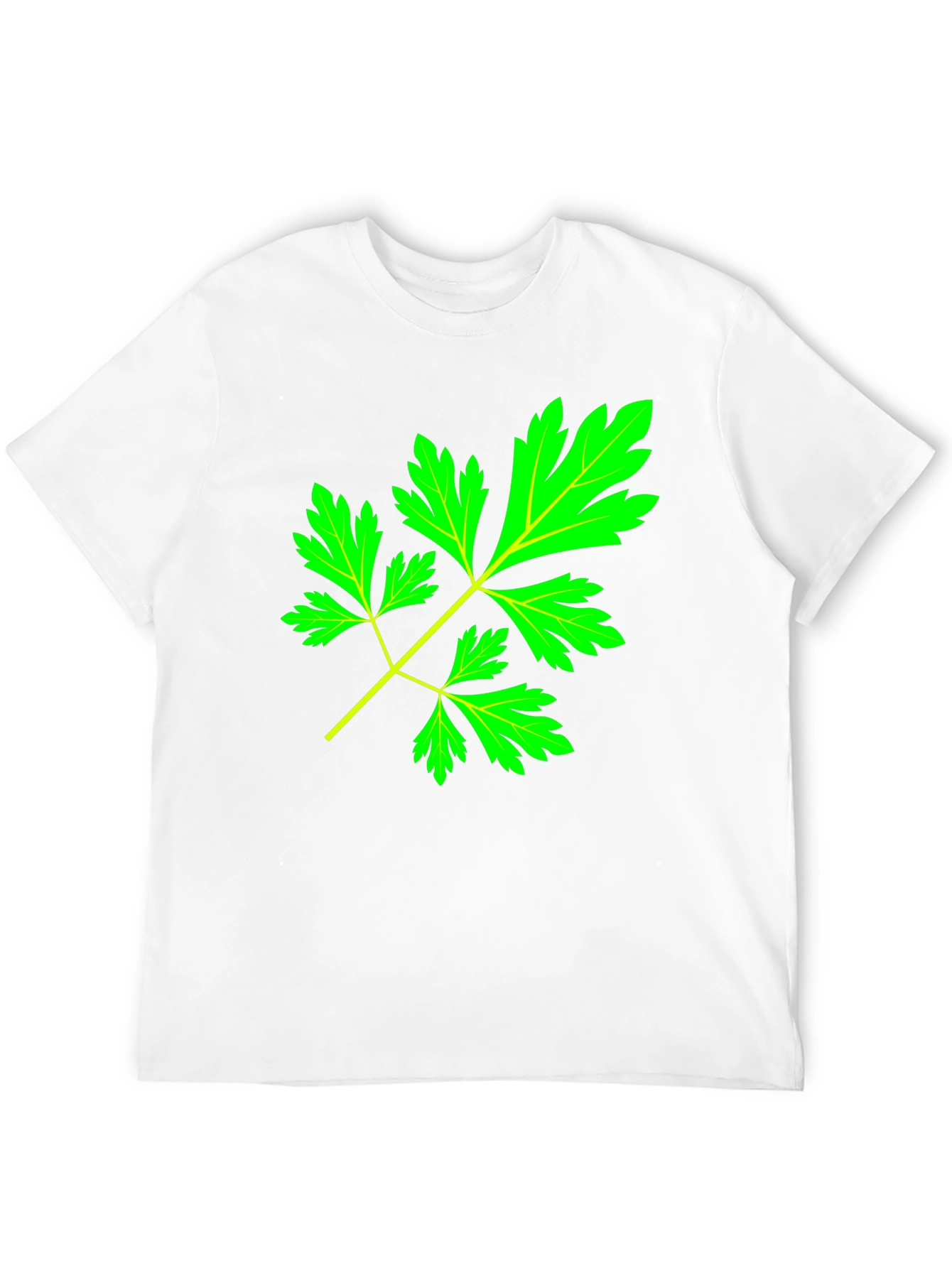 Black Herbal Leaf Black T-Shirt view 12