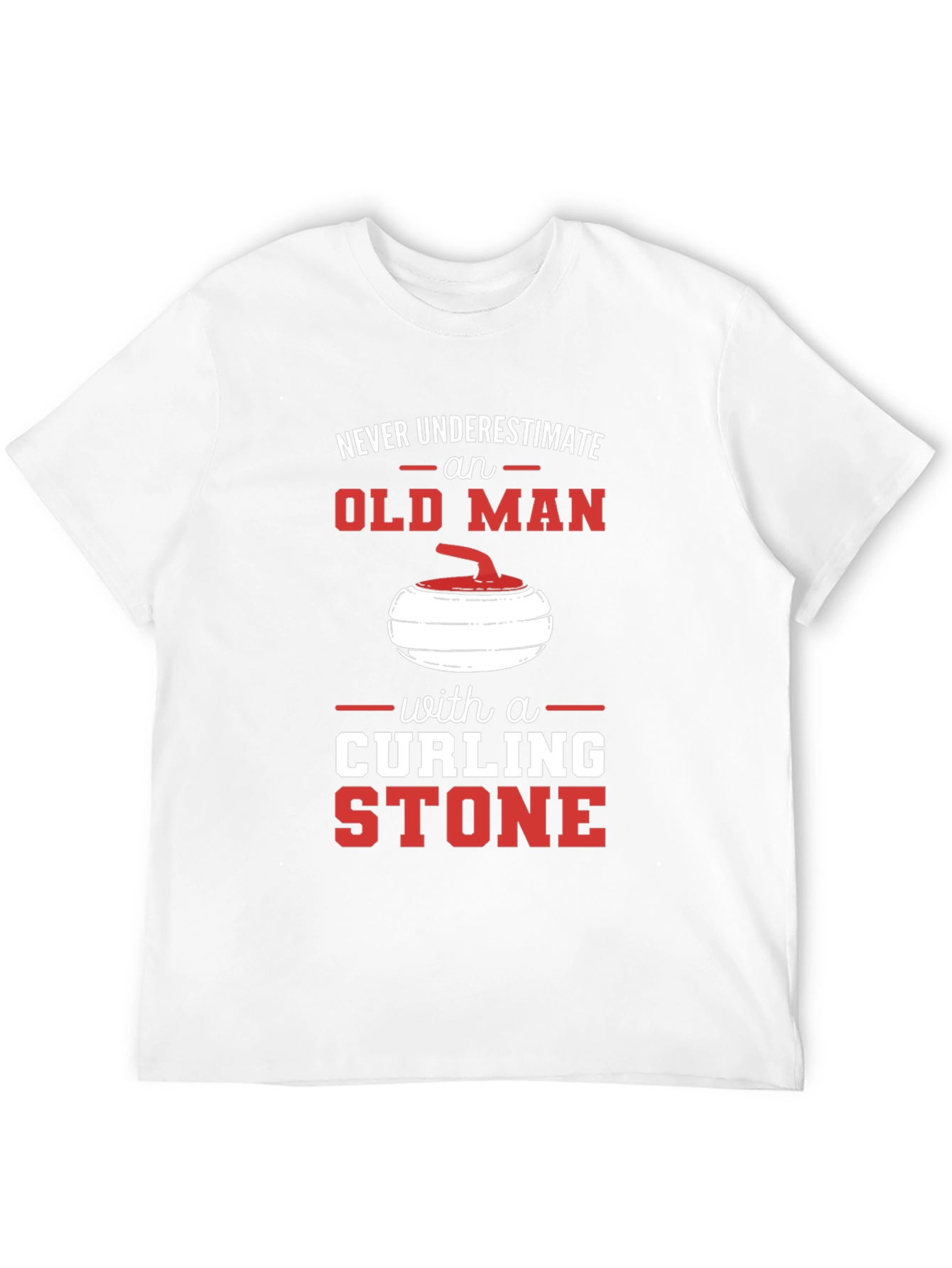 Black Never Underestimate Old Man with Curling Stone T-Shirt view 12