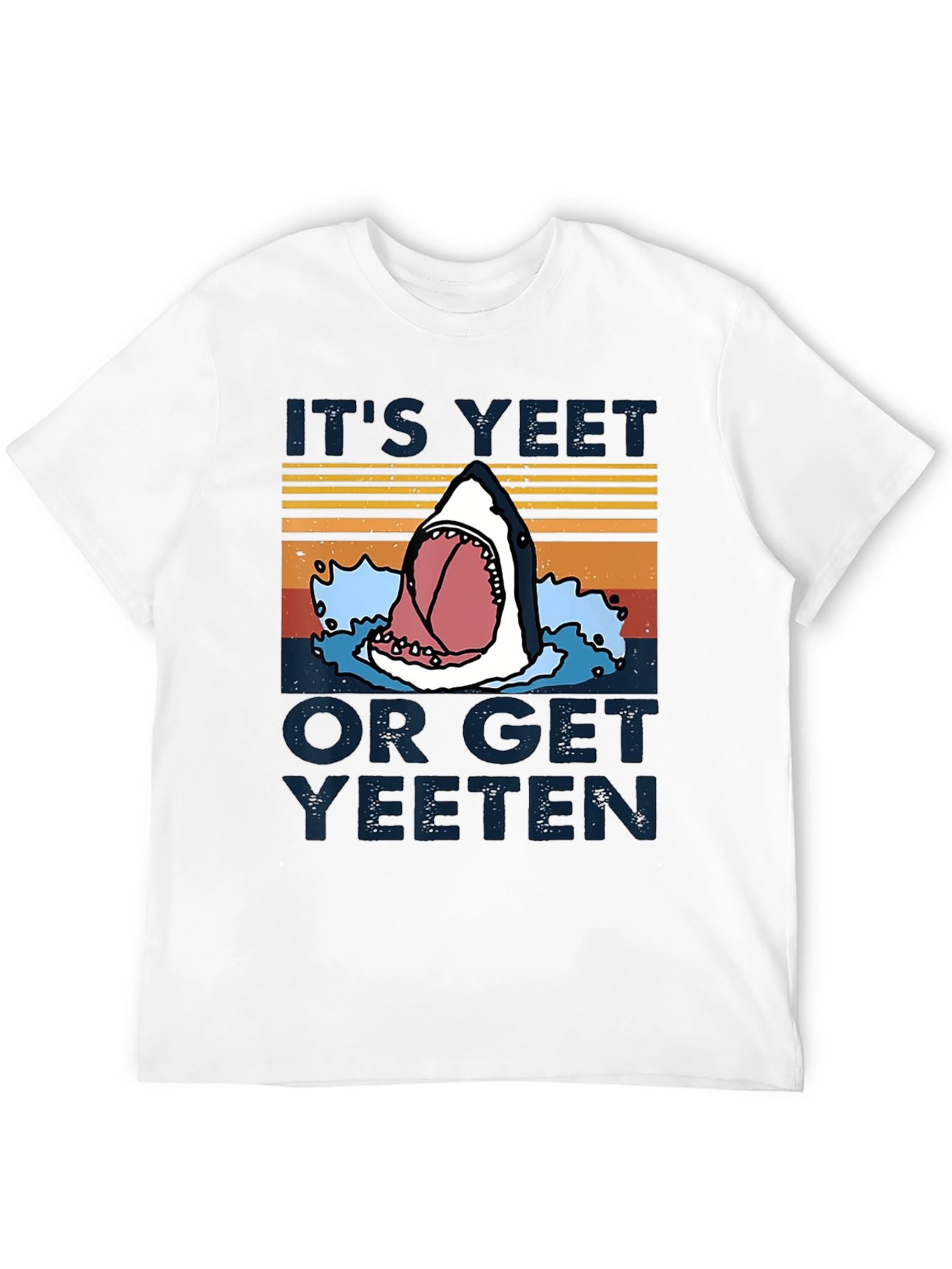 Black It's Yeet or Get Yeeten Shark Graphic Tee view 12