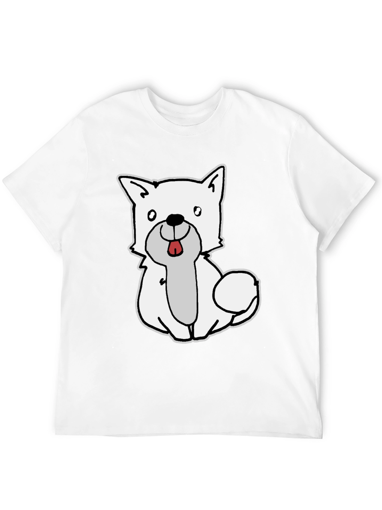 Black Cute Dog Graphic Black T-Shirt view 12
