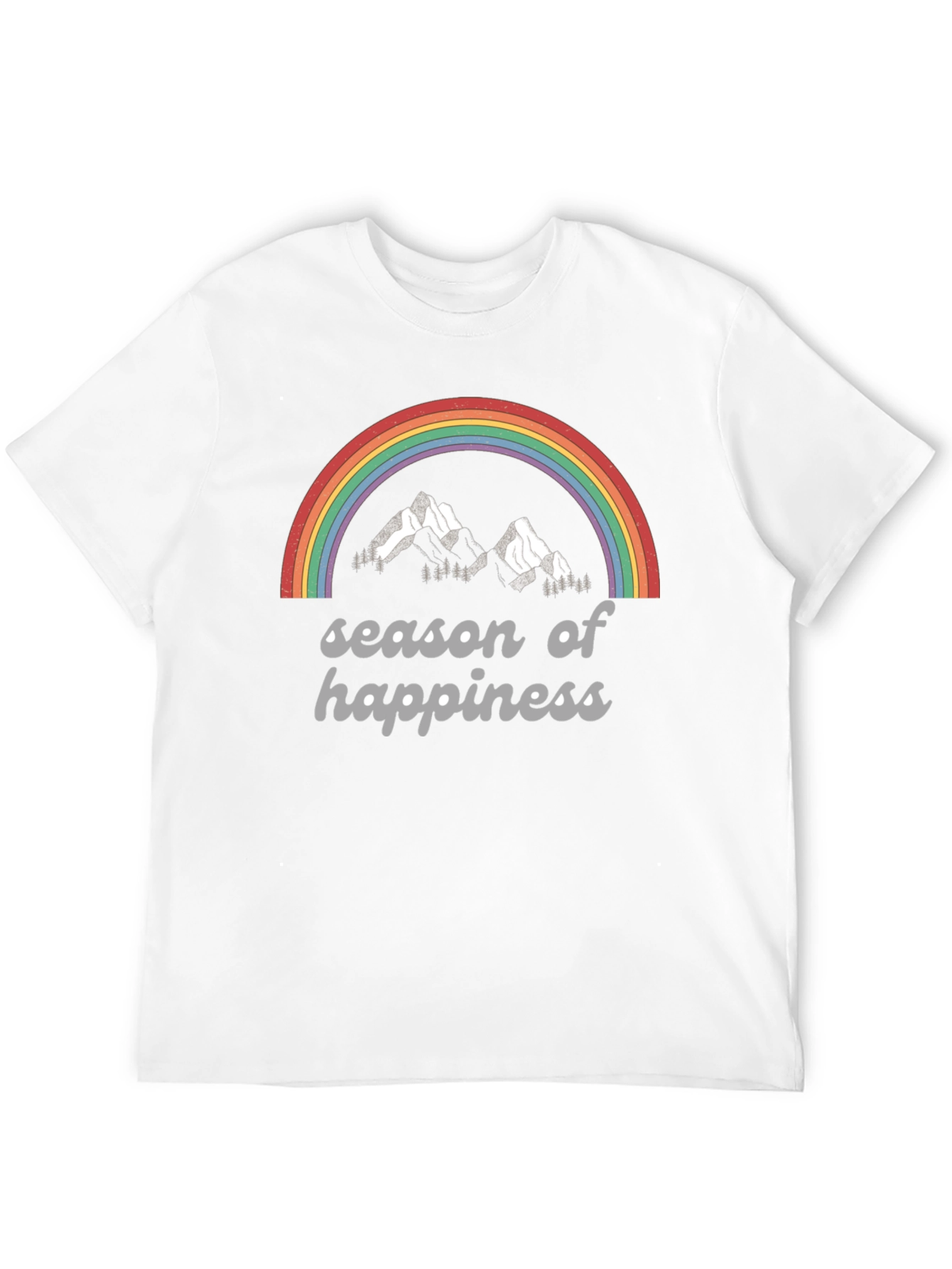 Black Season of Happiness Rainbow Graphic Tee view 12