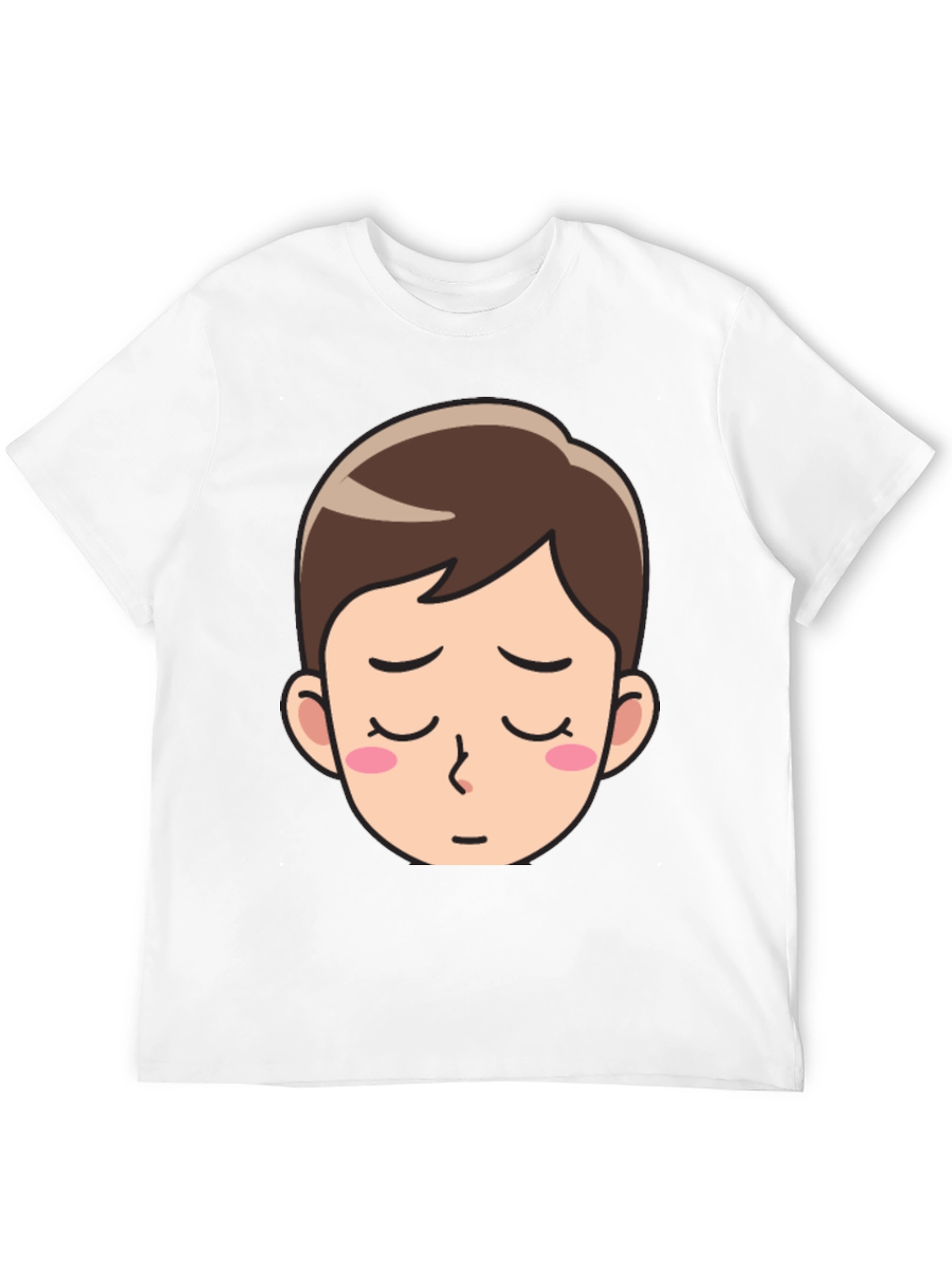 Black Cartoon Face Black T-Shirt - Unisex Casual Wear view 12