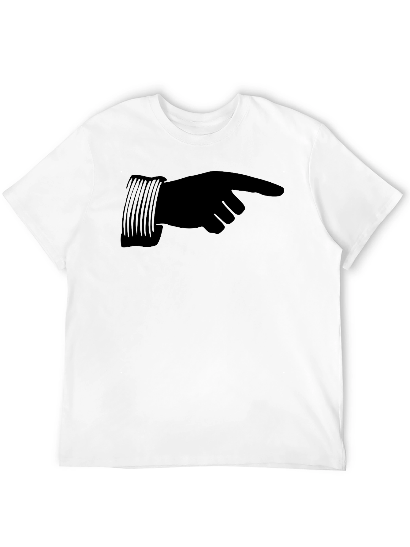 Black Pointing Hand Graphic T-Shirt - Casual Wear view 12
