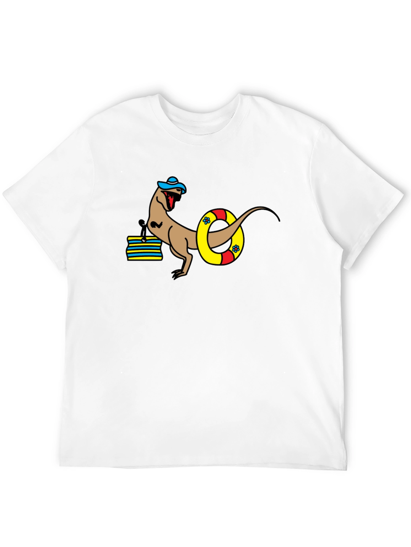 Black Dinosaur Summer Beach T-Shirt view 12