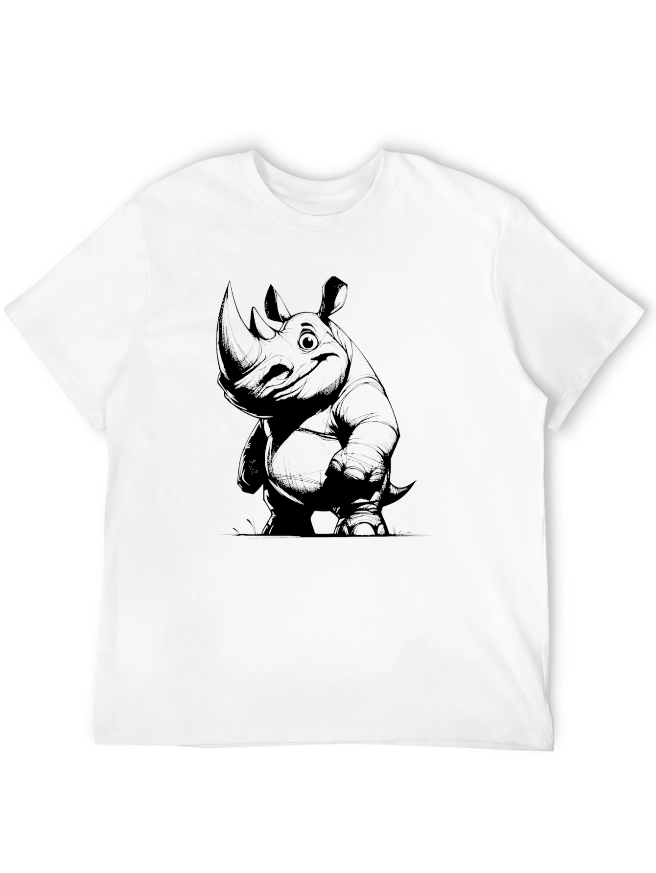 Black Rhino Graphic Tee - Men's Black Cotton T-Shirt view 12