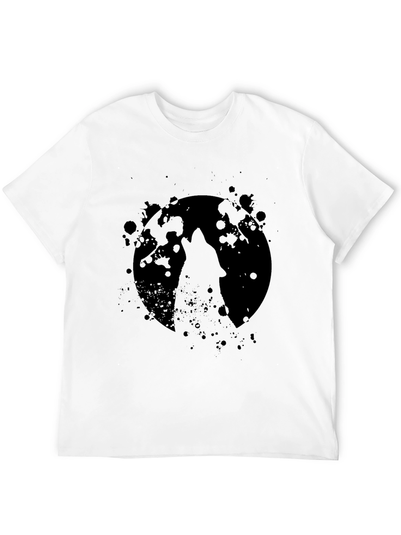 Black Wolf Moon Black T-Shirt - Graphic Tee view 12