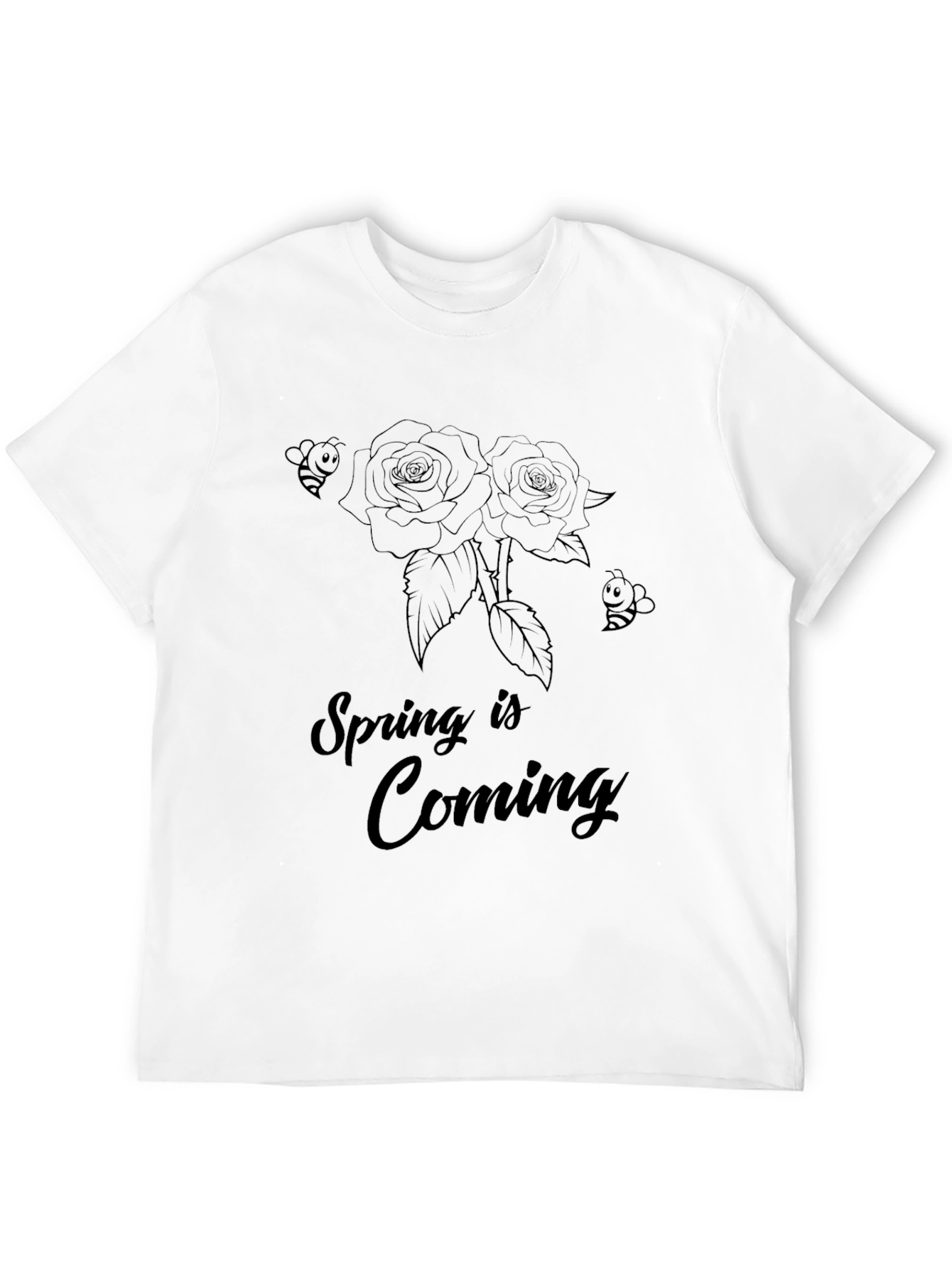 Black Spring is Coming Black Graphic Tee view 12