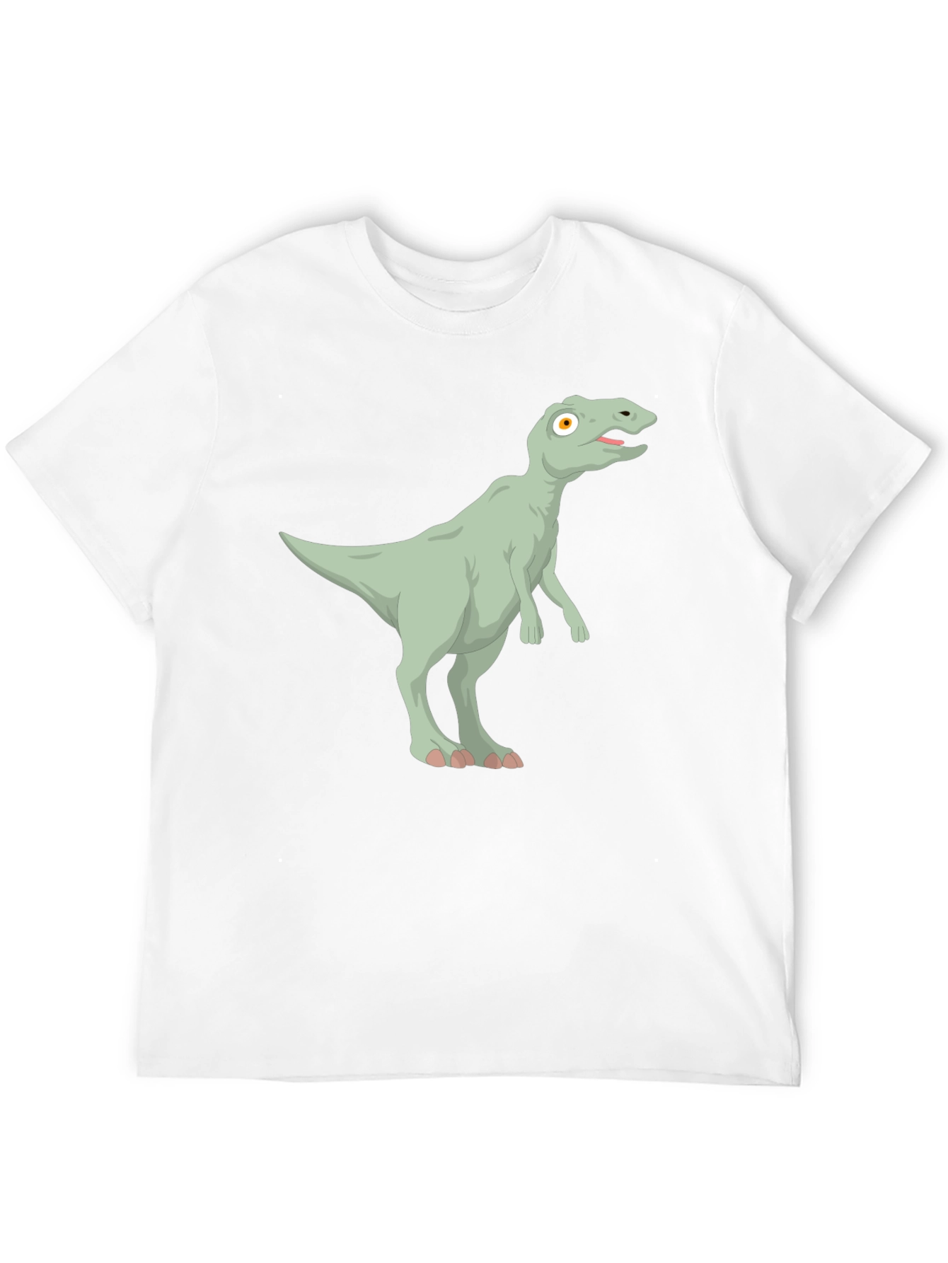 Black Cartoon Dinosaur Graphic Tee - Black Cotton T-Shirt view 12