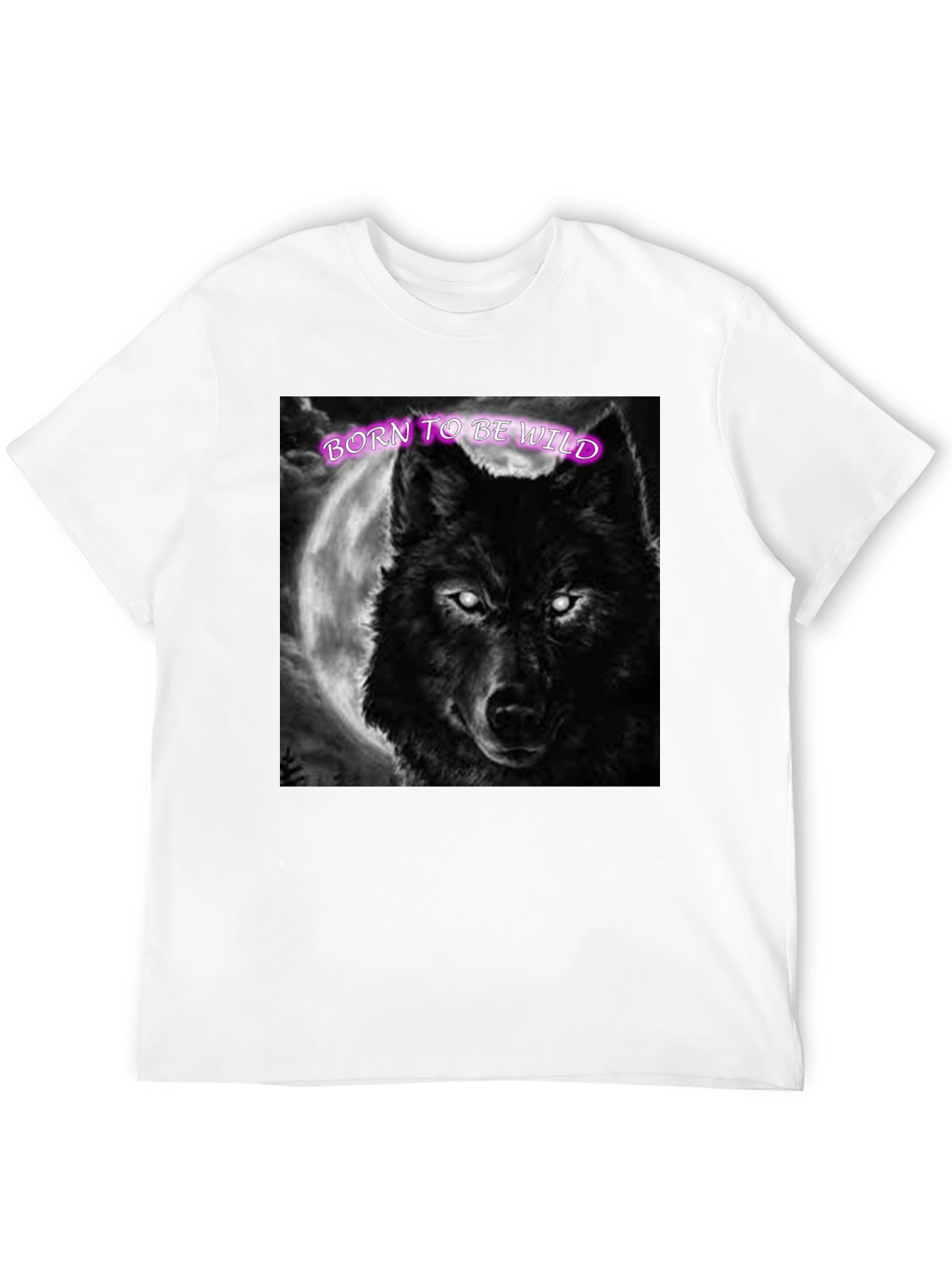 Black Born to be Wild Wolf Graphic Tee view 12