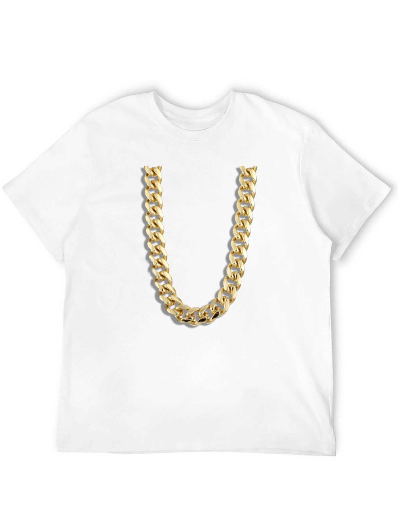 Black Gold Chain Graphic Tee - Novelty Statement Shirt view 12