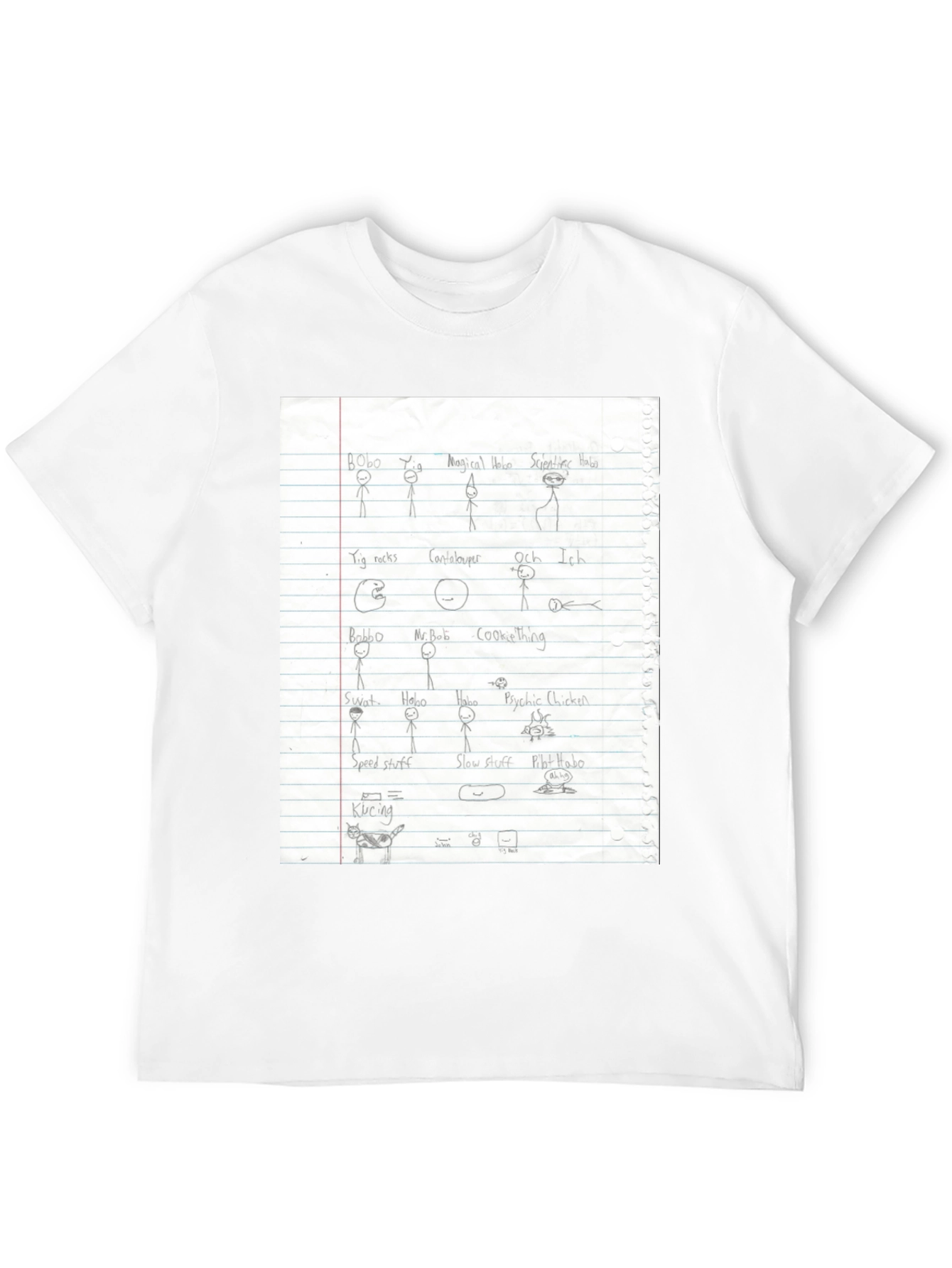 Black Doodle Sketch T-Shirt - Black view 12