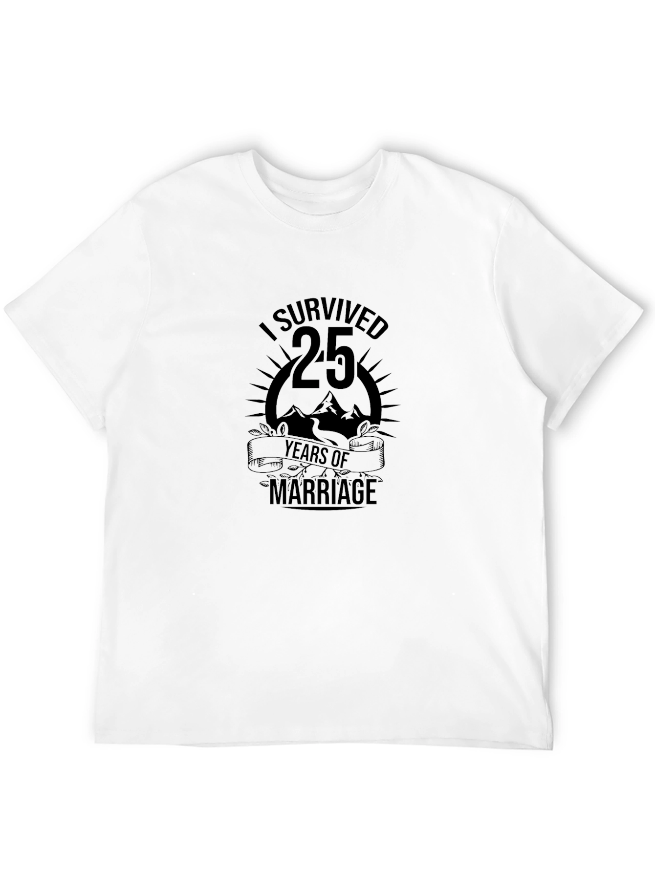 I Survived 25 Years of Marriage Anniversary T-Shirt - 12