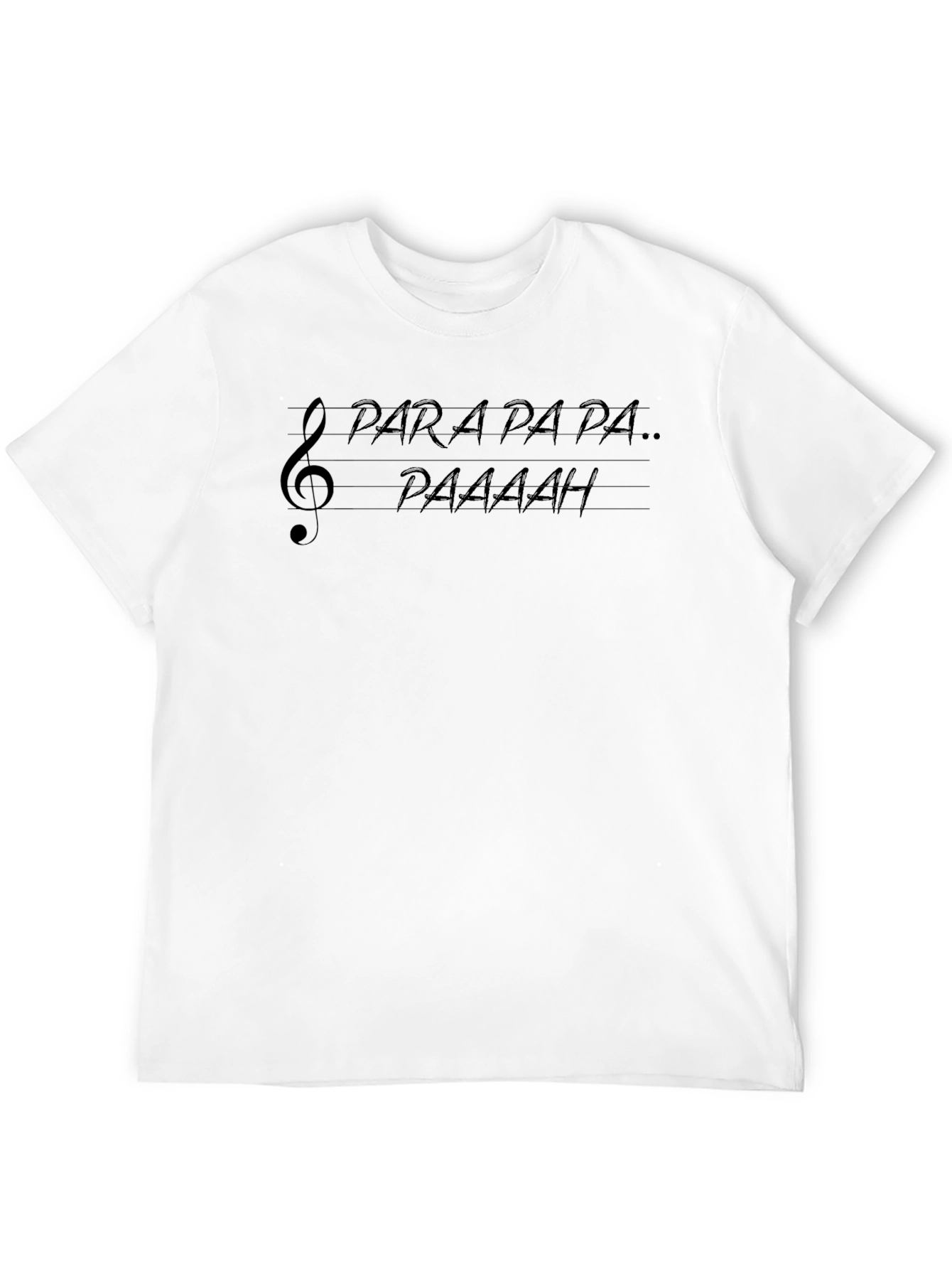 Black Para Pa Pa T-Shirt - Music Treble Clef Graphic Tee view 12