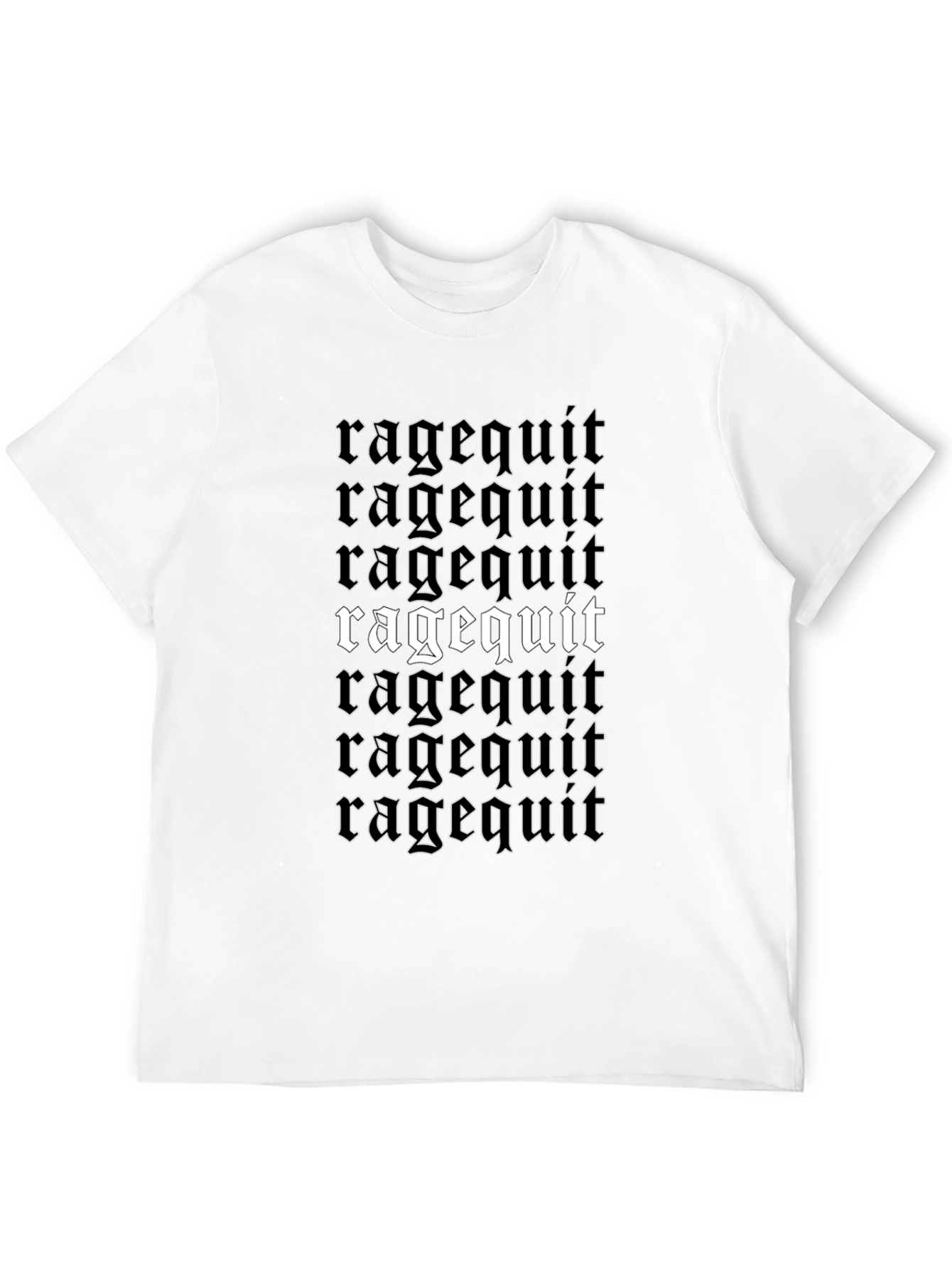Ragequit Graphic Tee - Black T-Shirt with Bold Text Design - 12