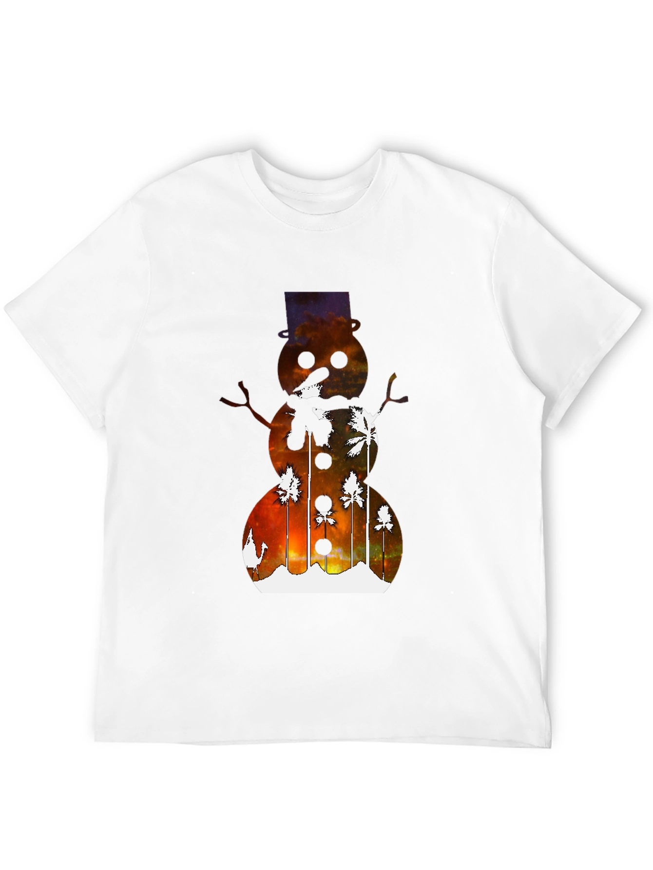 Black Tropical Snowman Graphic Tee - Holiday Fun! view 12