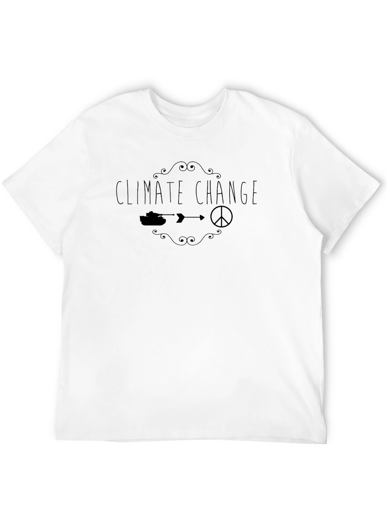 Black Climate Change Peace T-Shirt - Black view 12