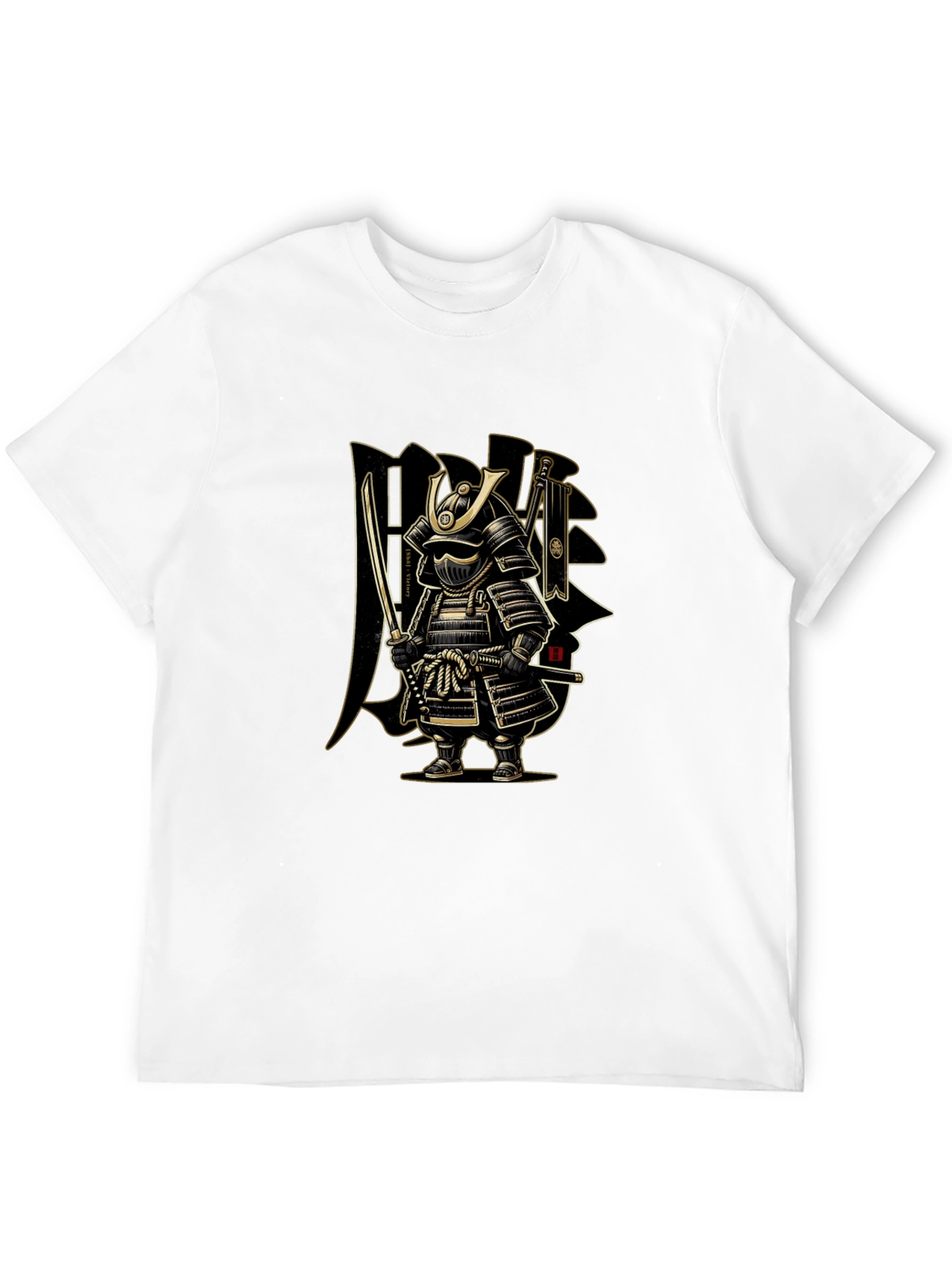 Black Samurai Warrior Graphic T-Shirt - Mens Black Tee view 12