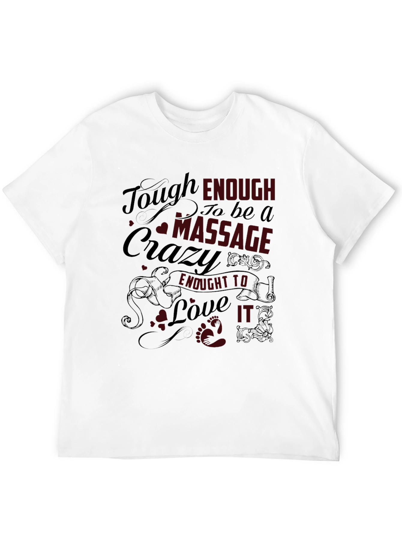Black Tough Enough Massage Crazy T-Shirt view 12
