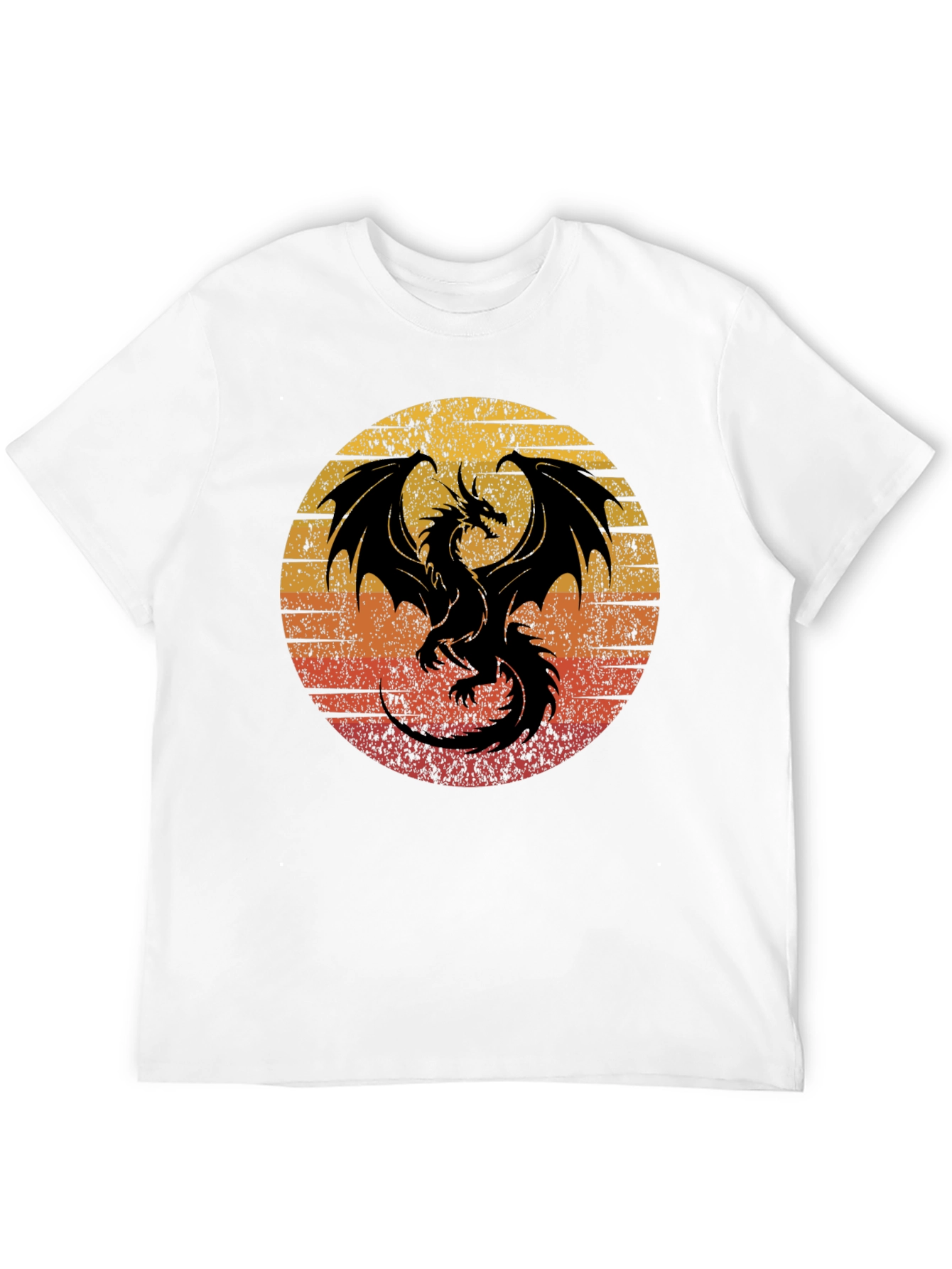 Black Retro Dragon Graphic Tee - Men's Black T-Shirt view 12