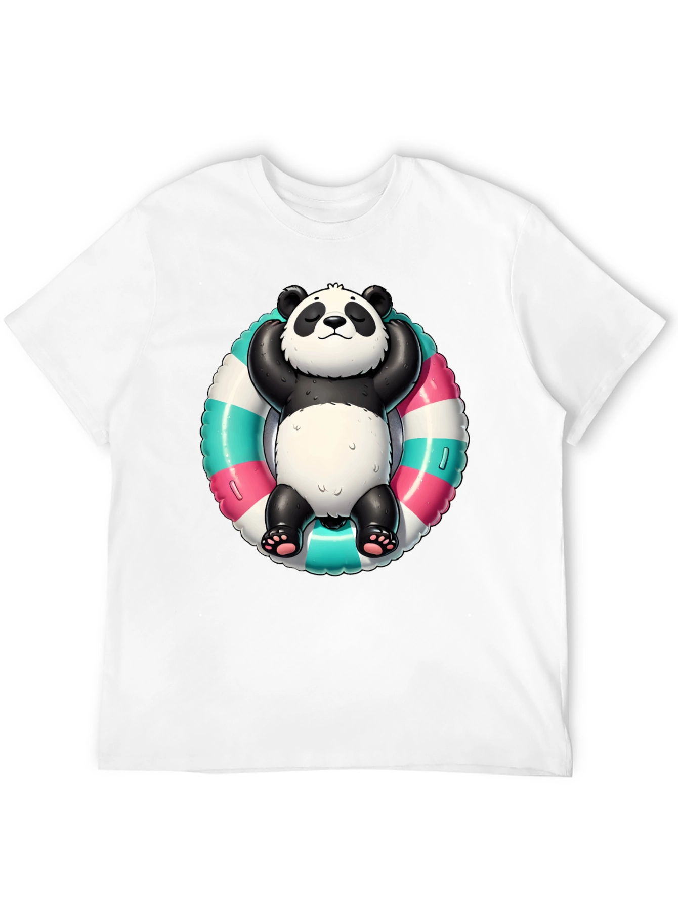 Black Panda Pool Float T-Shirt - Relaxed Style view 12