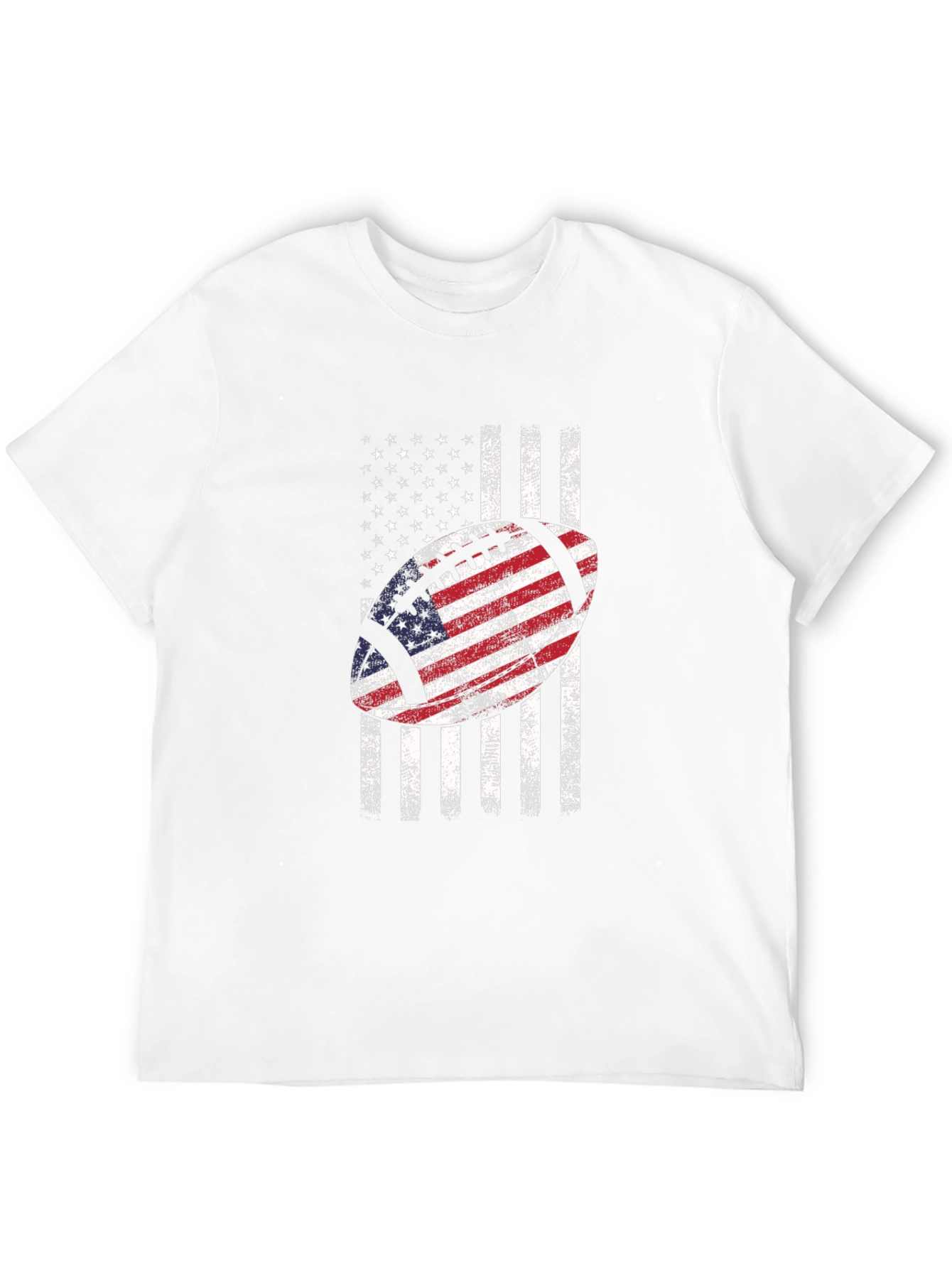 Black American Flag Football Graphic Tee - Patriotic USA Shirt view 12