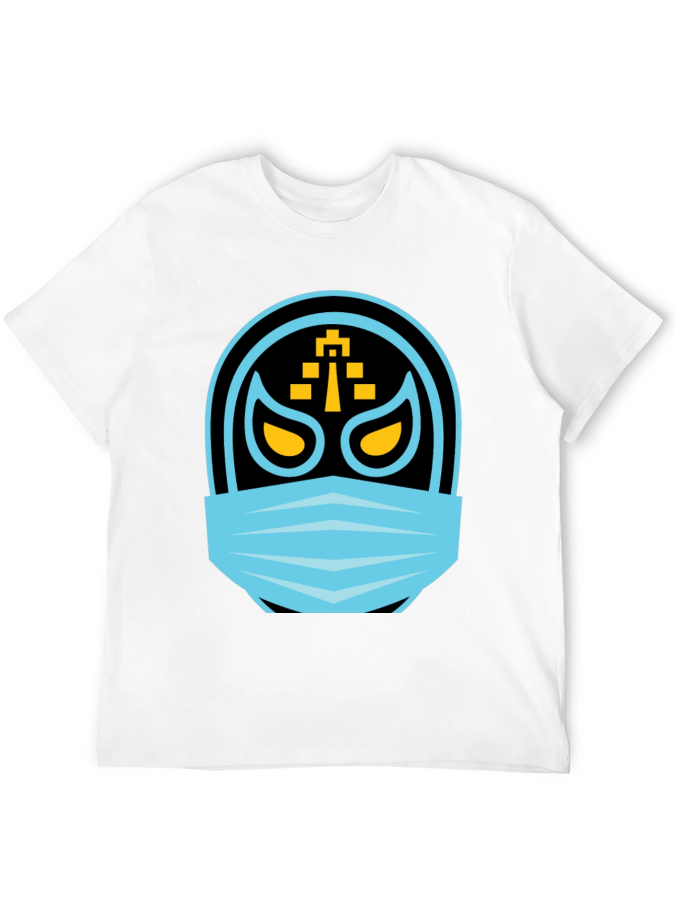 Black Masked Wrestler Graphic Tee - Black Crew Neck view 12