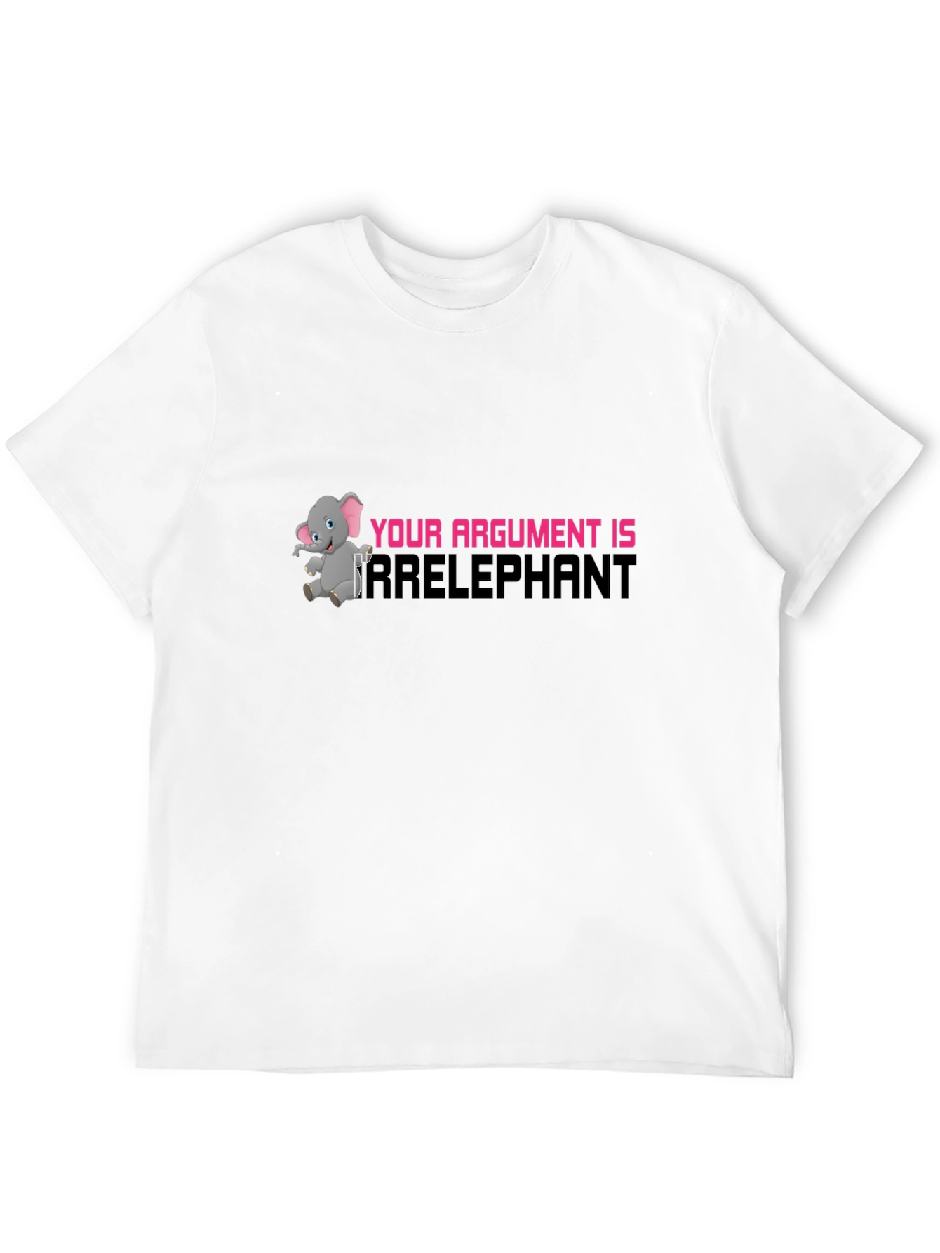 Black Argument Irrelephant Graphic T-Shirt view 12