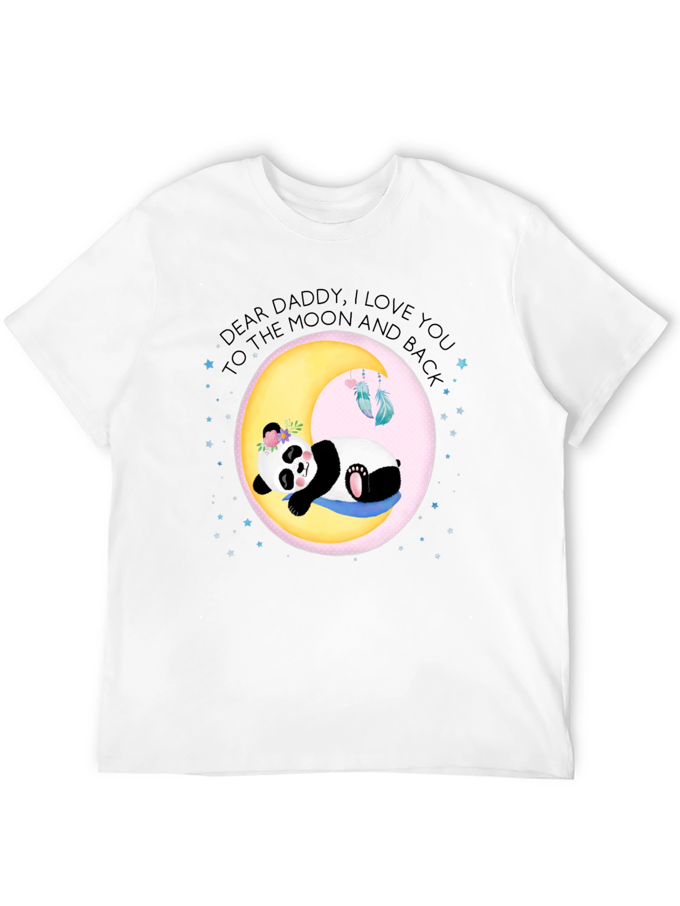 Black Dear Daddy Panda Moon Graphic Tee view 12