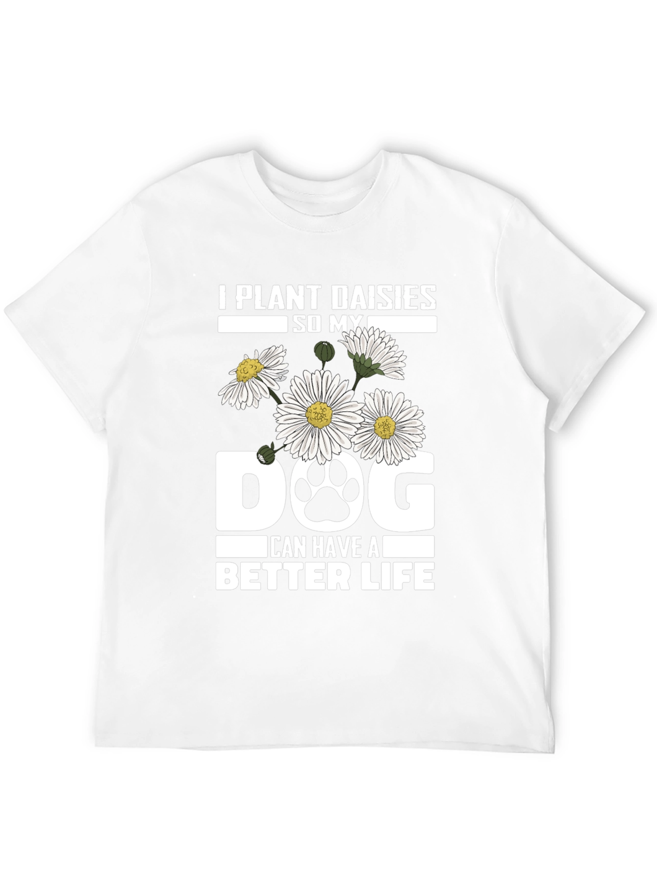 Black Plant Daisies Dog T-Shirt - Better Life view 12