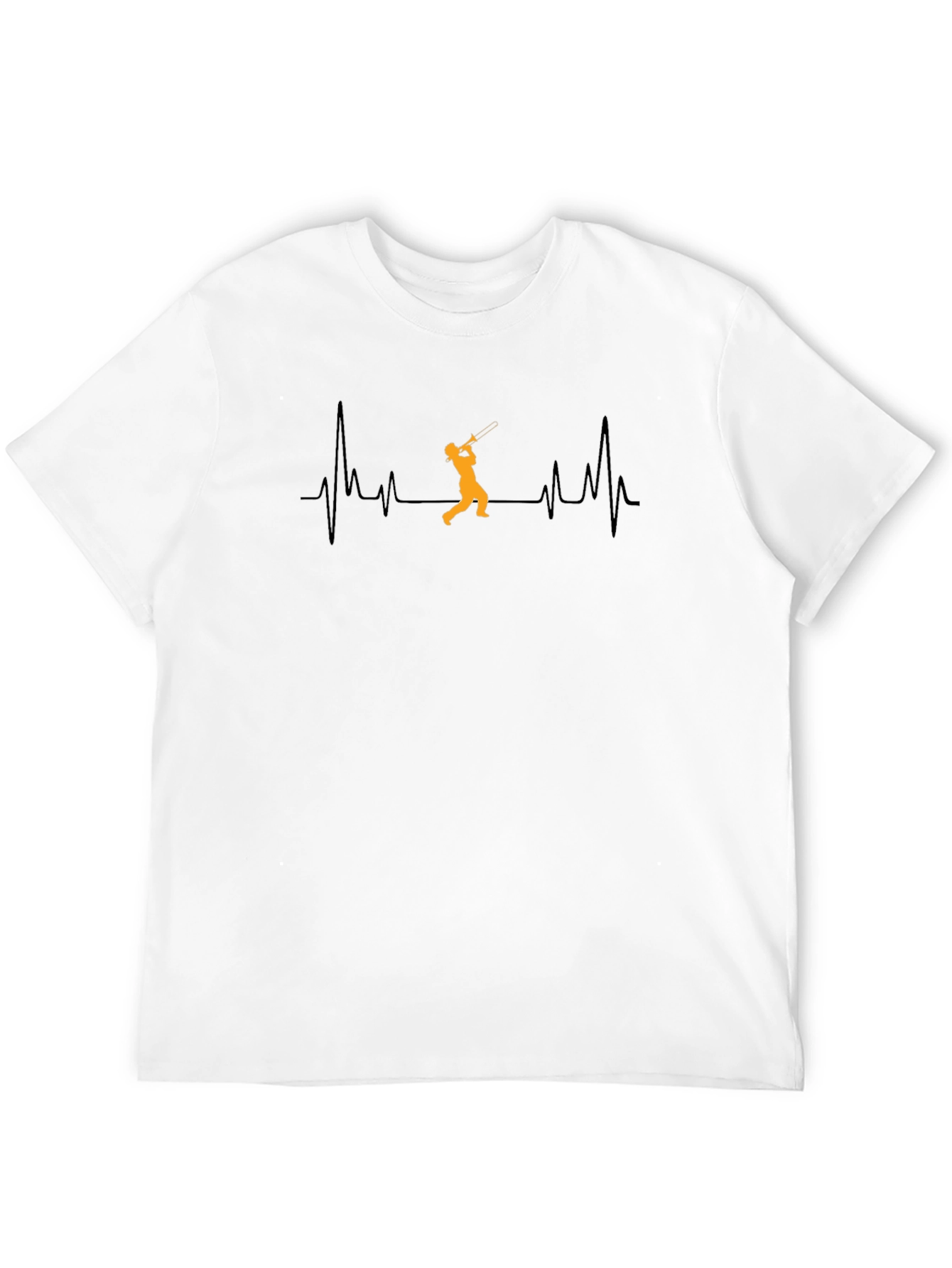 Black Trombone Heartbeat Graphic Tee - Black view 12