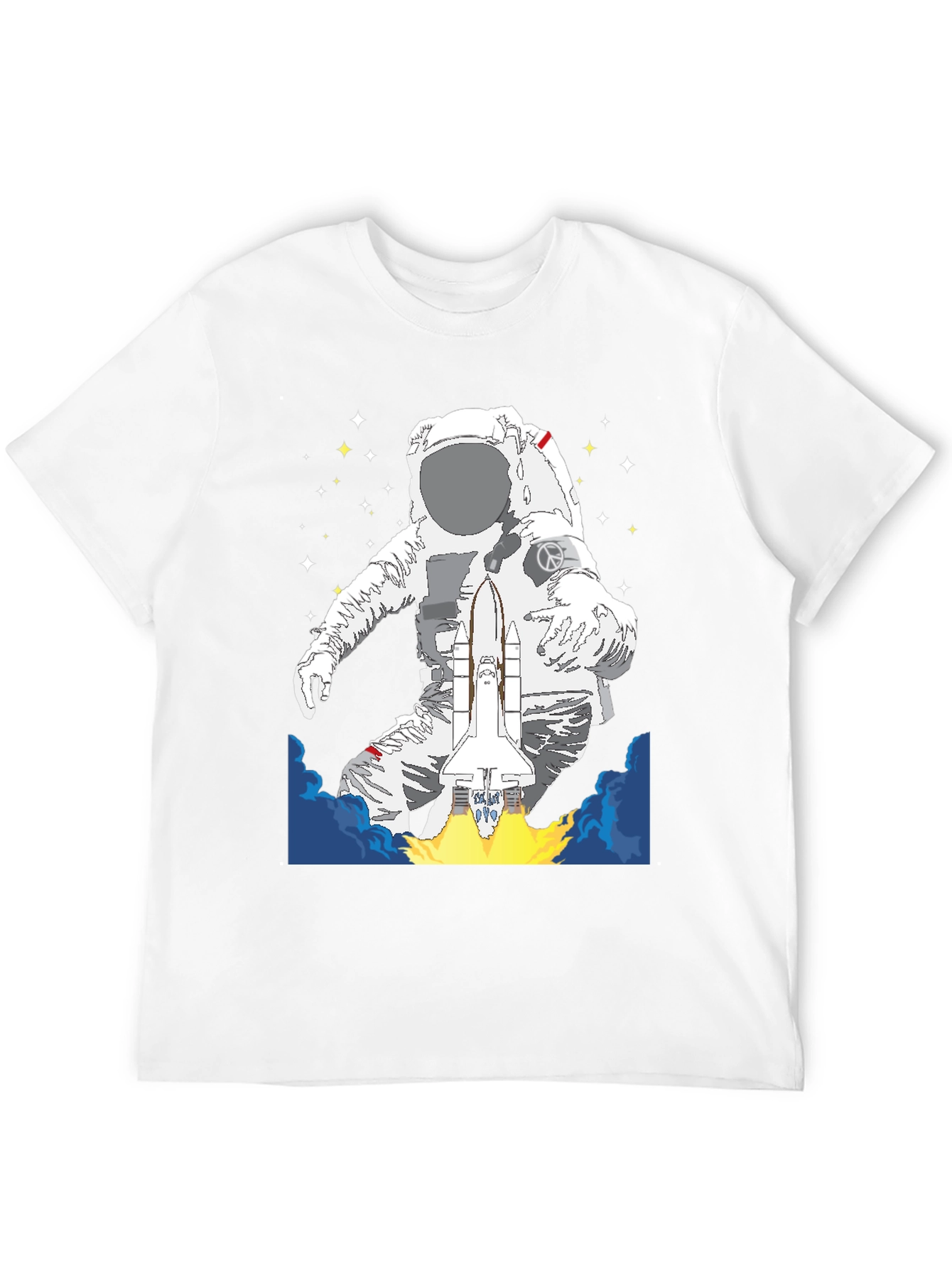 Black Astronaut Space Shuttle Graphic Tee view 12