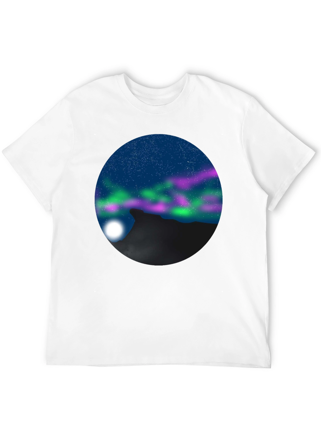 Black Aurora Mountain Black T-Shirt view 12
