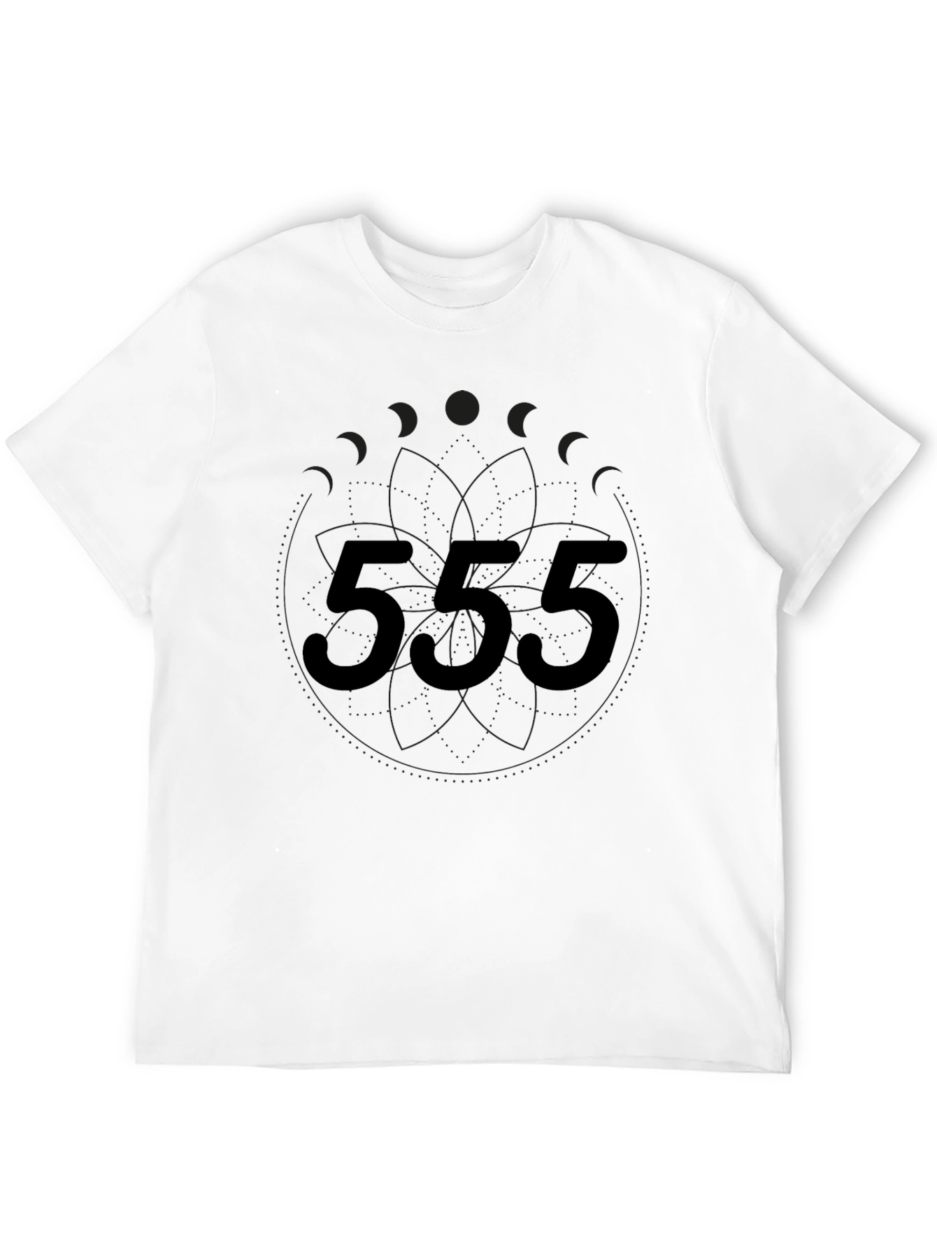 Black Men's Black Graphic Tee - 555 Design view 12