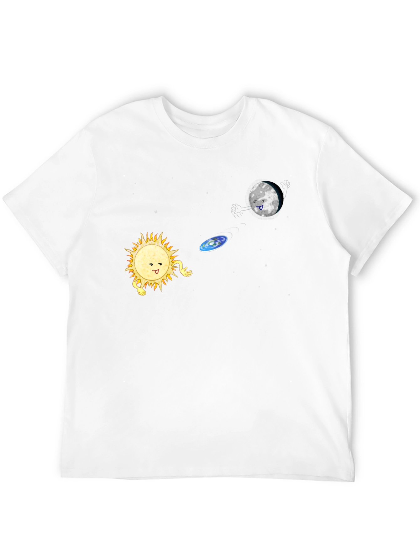Black Sun & Moon Frisbee T-Shirt - Fun Graphic Tee view 12