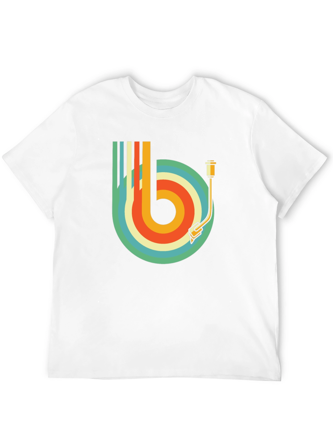 Black Retro Record Player Graphic Tee view 12