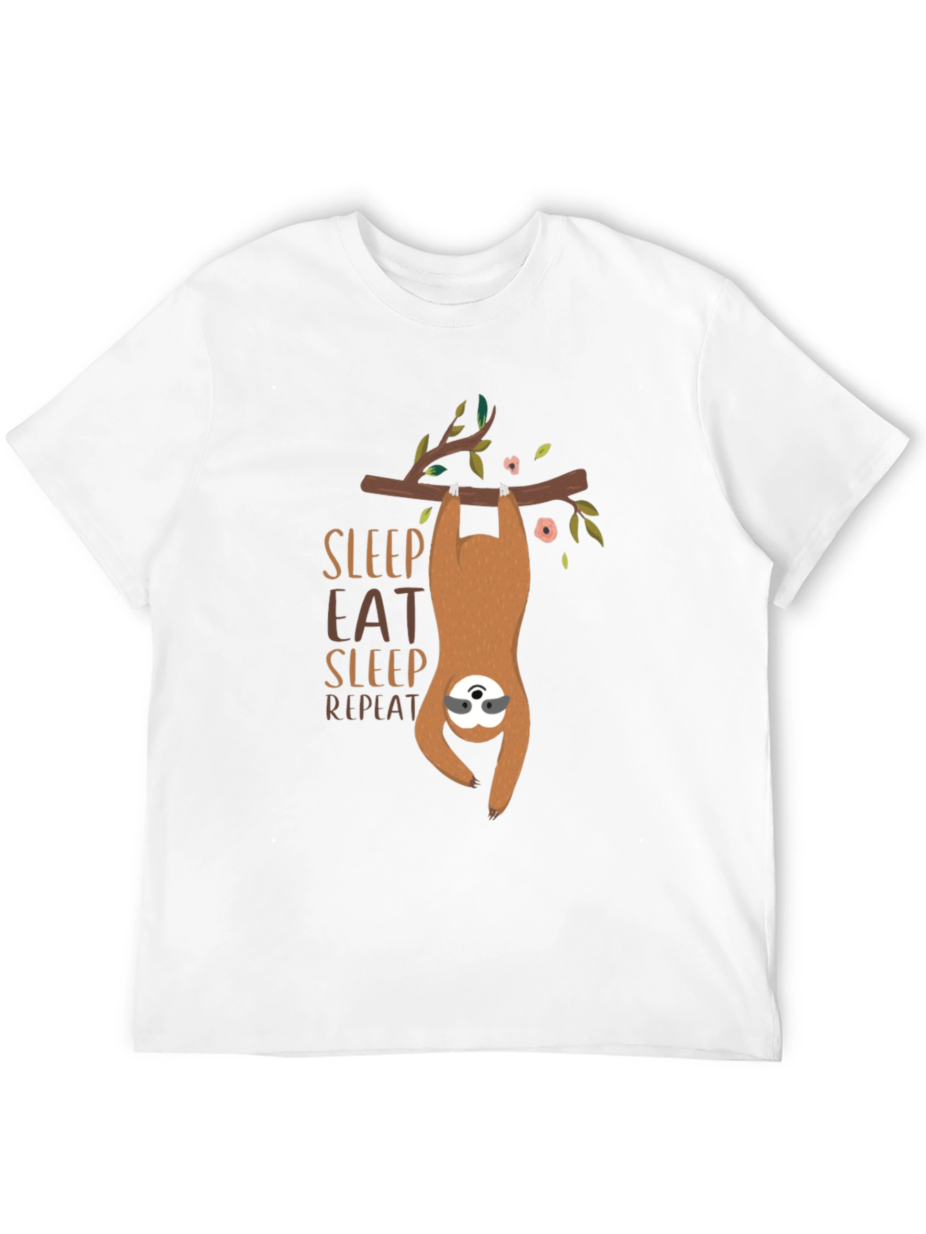 Black Sloth Sleep Eat Repeat Graphic T-Shirt view 12