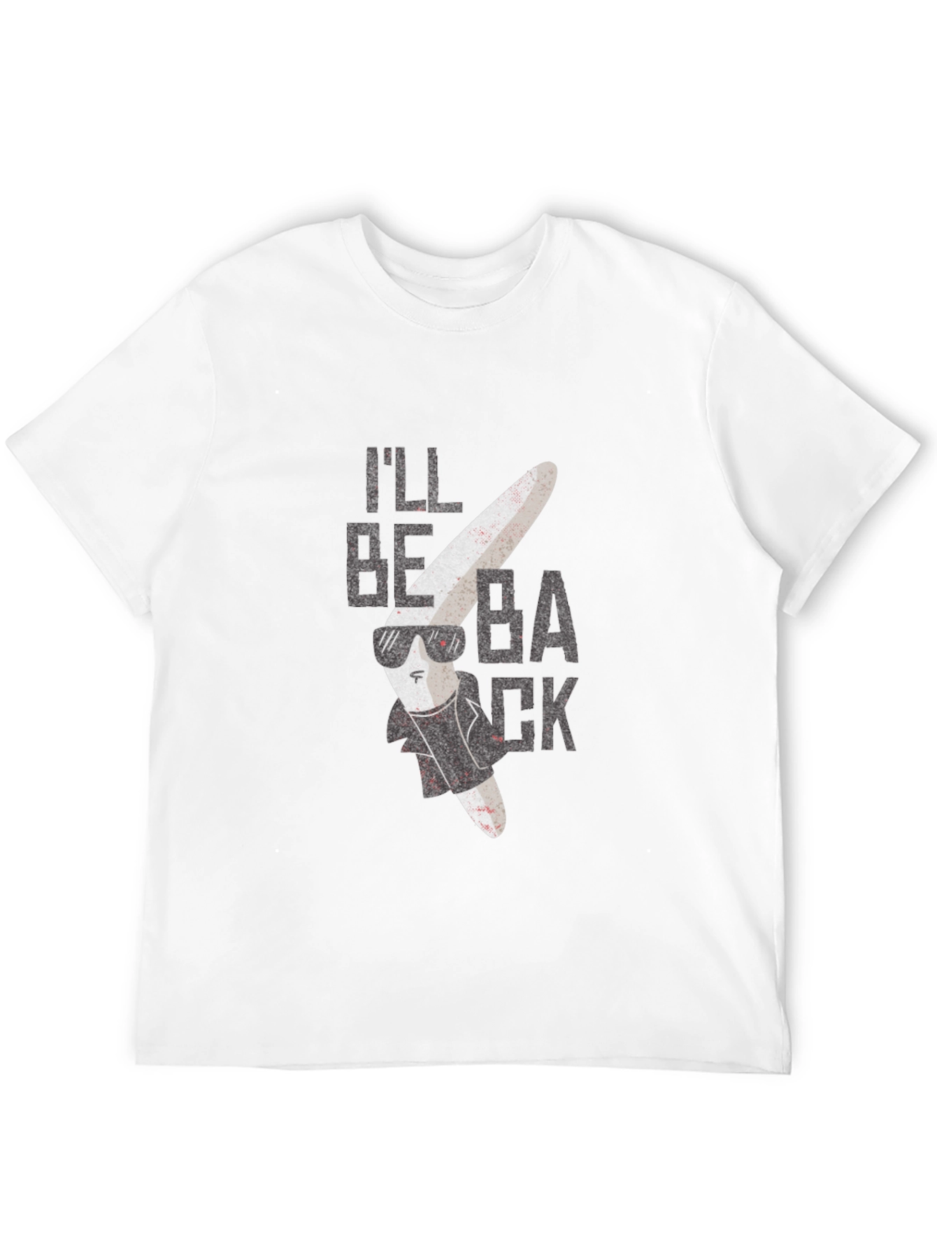 Black Men's Black T-Shirt with Boomerang Graphic view 12