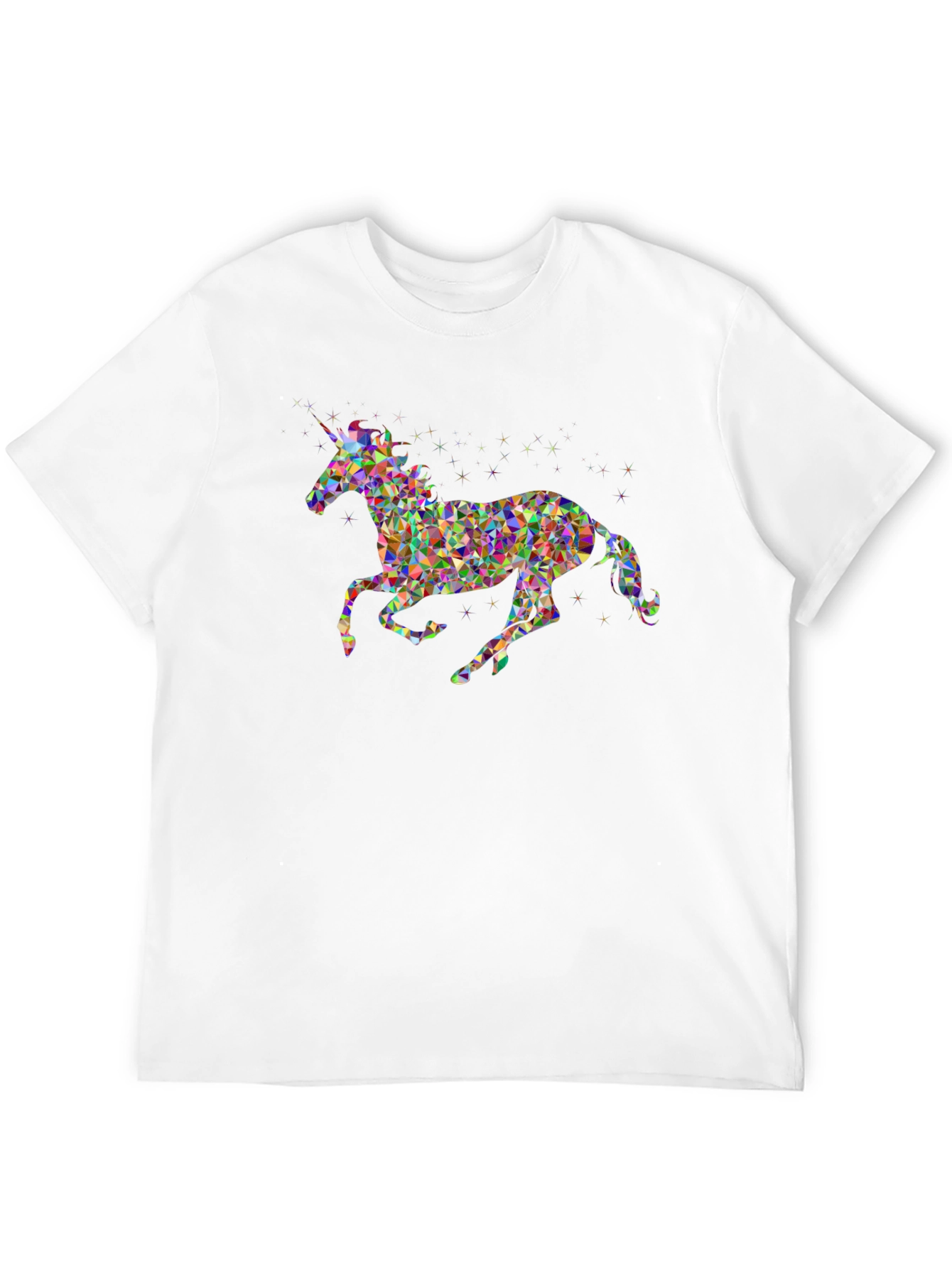 Black Unicorn Geometric Graphic Black T-Shirt view 12