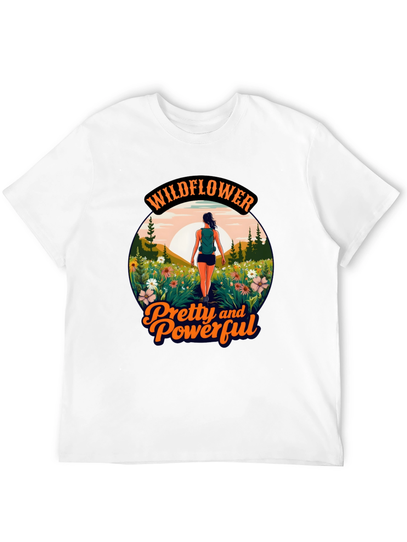 Black Wildflower Pretty and Powerful Graphic Tee view 12