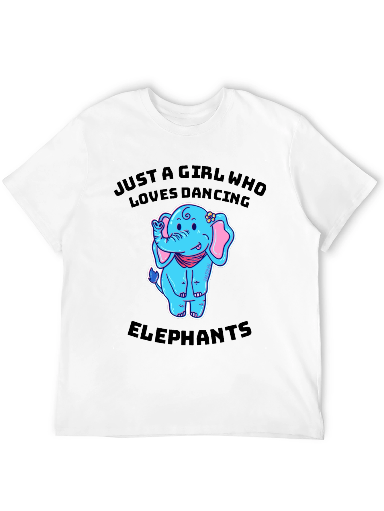 Black Dancing Elephant Girl's Graphic T-Shirt view 12