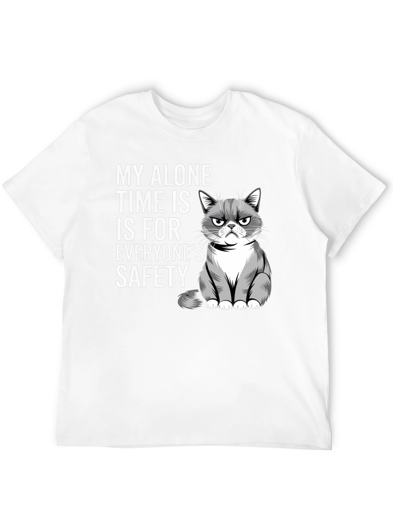 Black Grumpy Cat Alone Time Safety Graphic Tee view 12