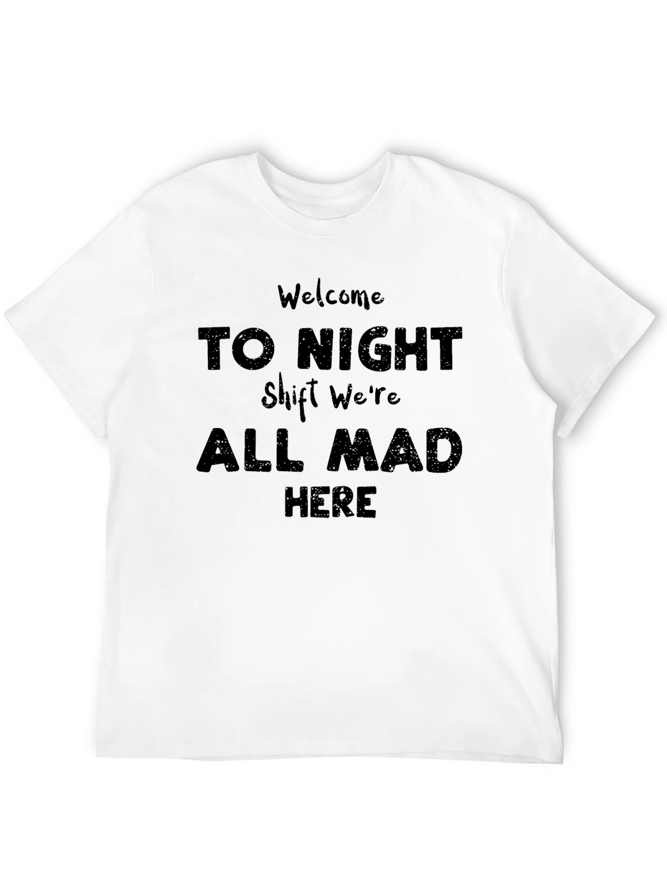 Black Night Shift Mad Here Graphic T-Shirt view 12