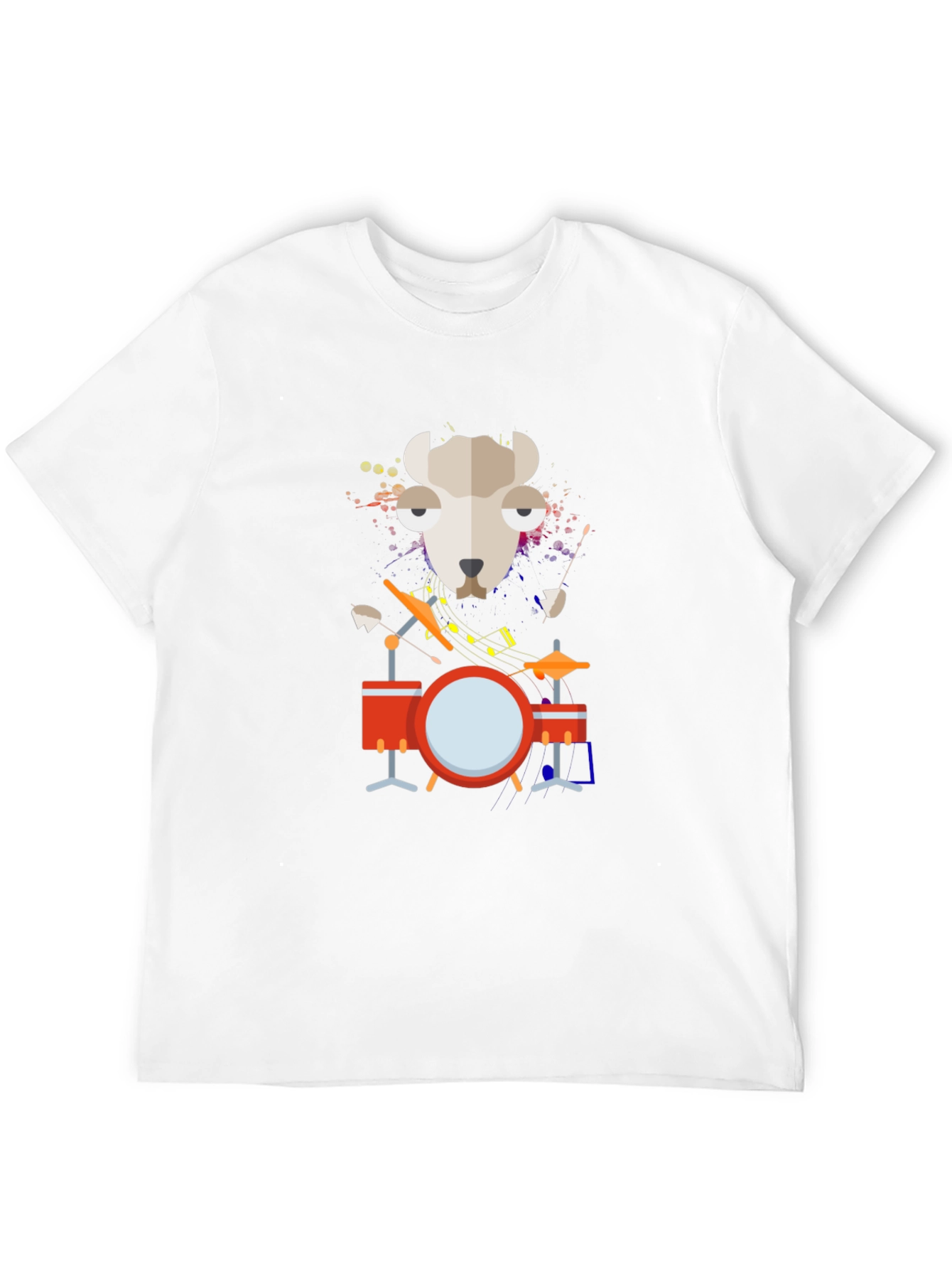 Black Drummer Dog Graphic Black T-Shirt view 12