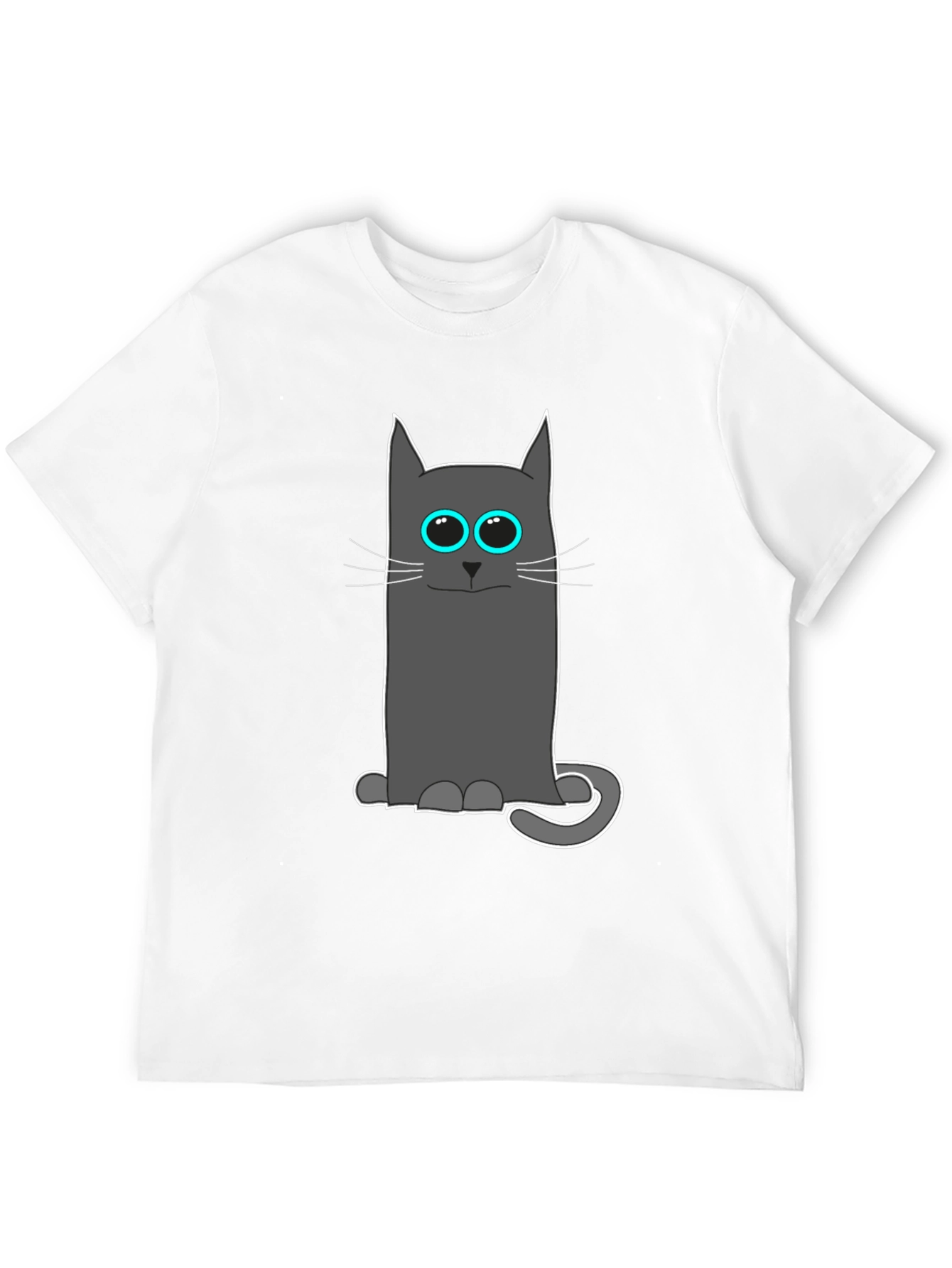 Black Cool Cat Tee: Funny Cartoon Cat T-Shirt view 12