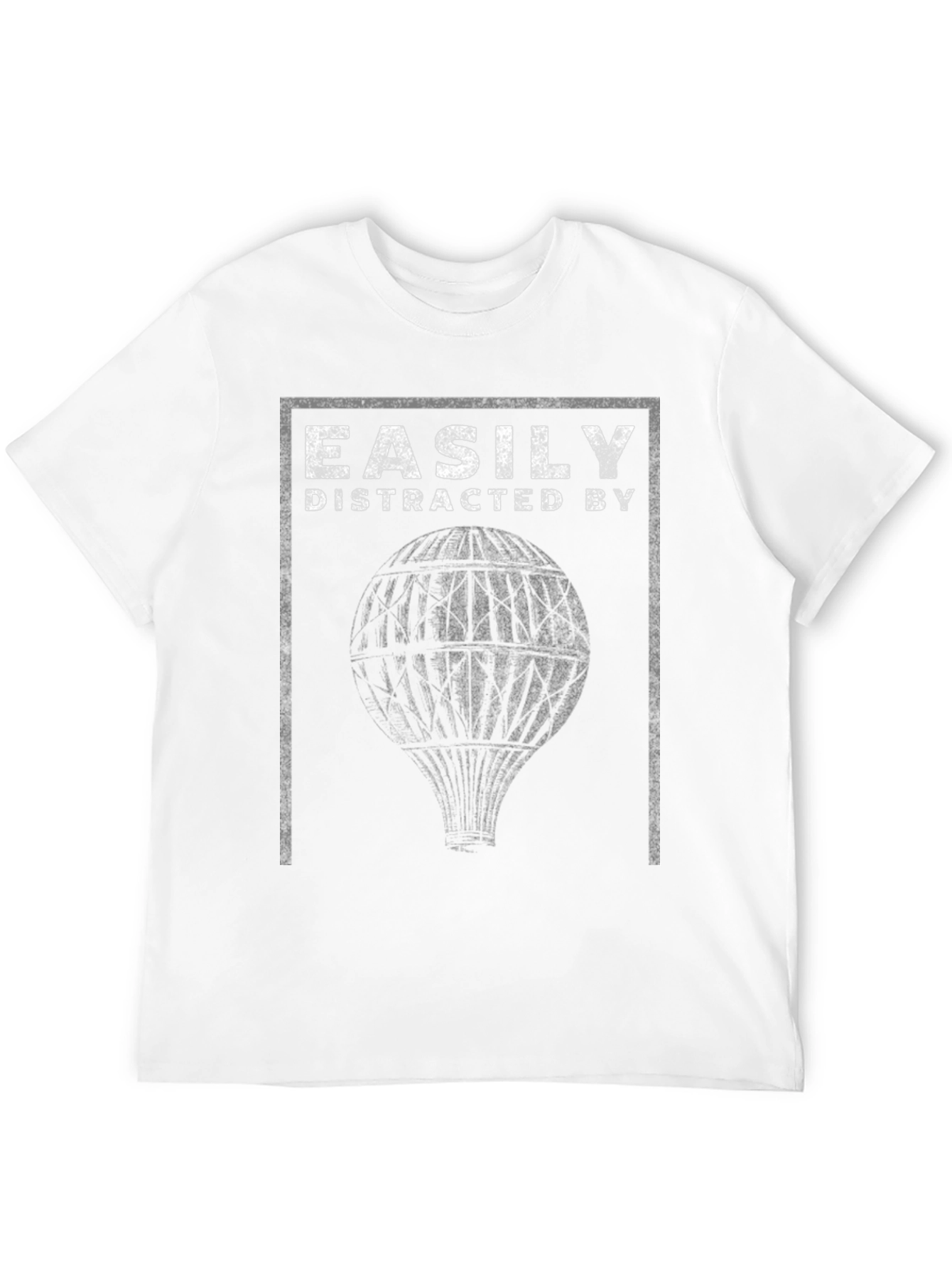 Black Easily Distracted By Hot Air Balloons T-Shirt view 12